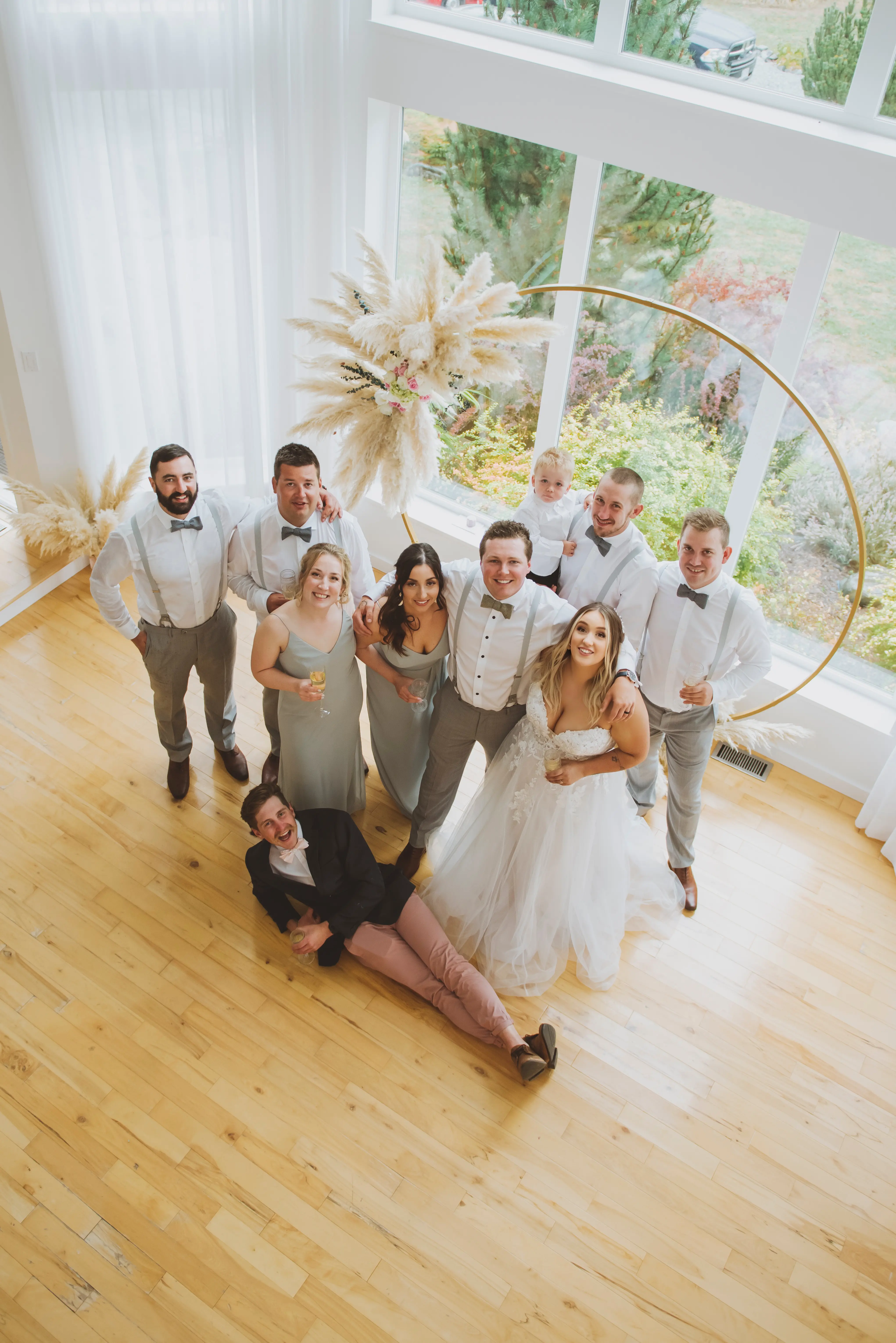 Groom With Bride Wearing Princess Lace Bridal Gown Stevie By Maggie Sottero