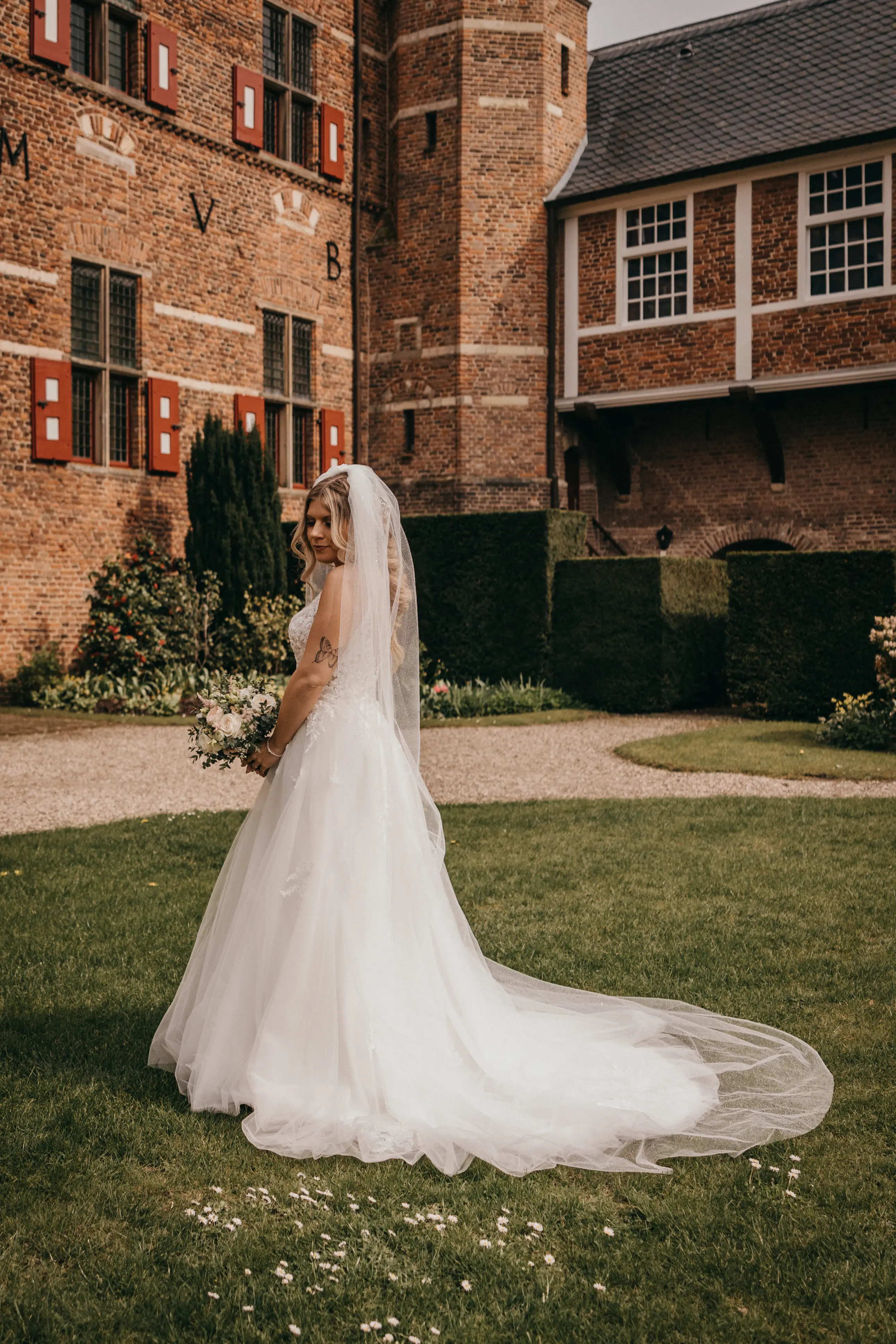 Bride In A-line Illusion Bodice Jill Rebecca Ingram