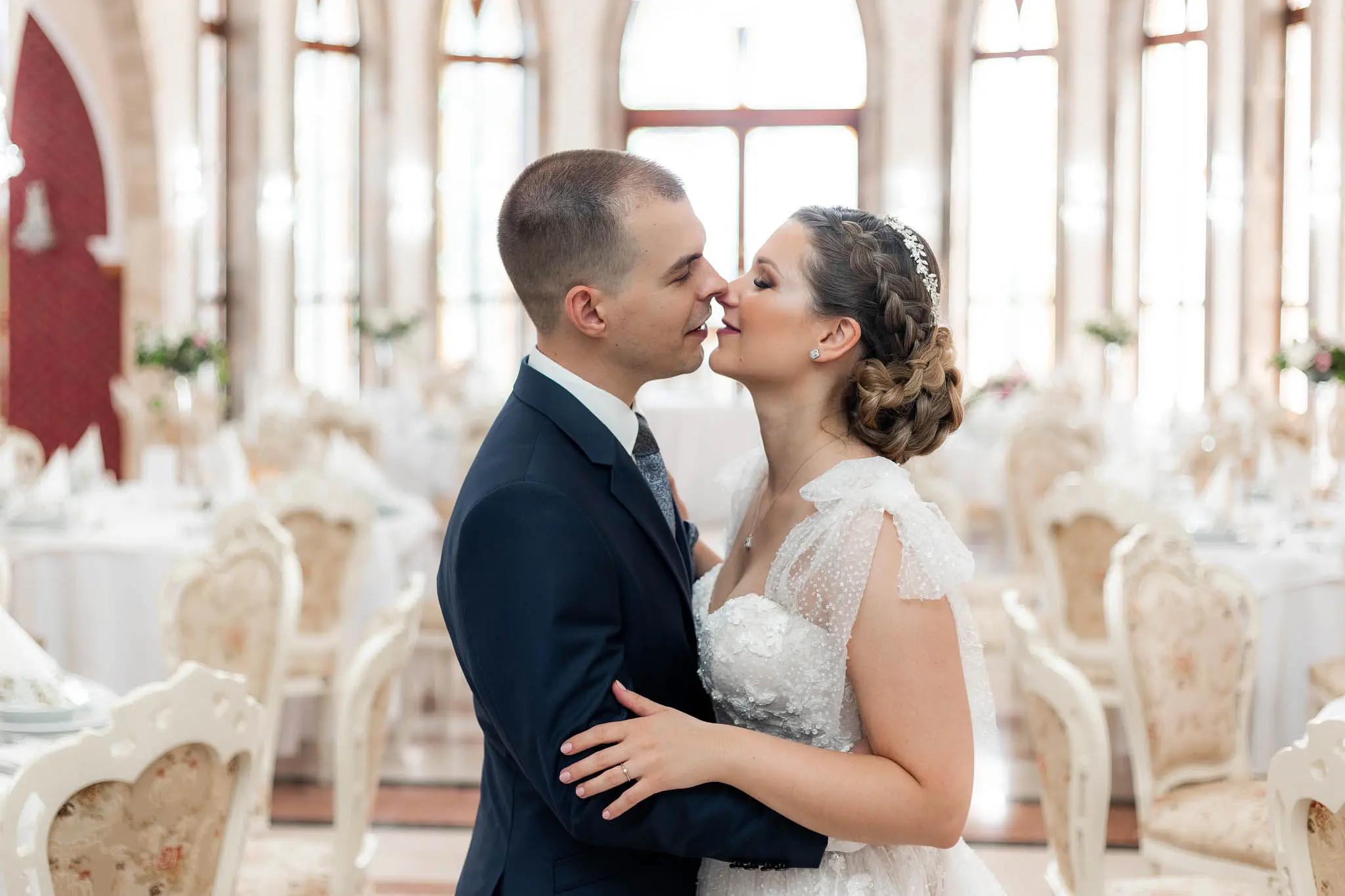 Bride In Fairytale Ball Gown Shasta Sottero Midgley With Groom