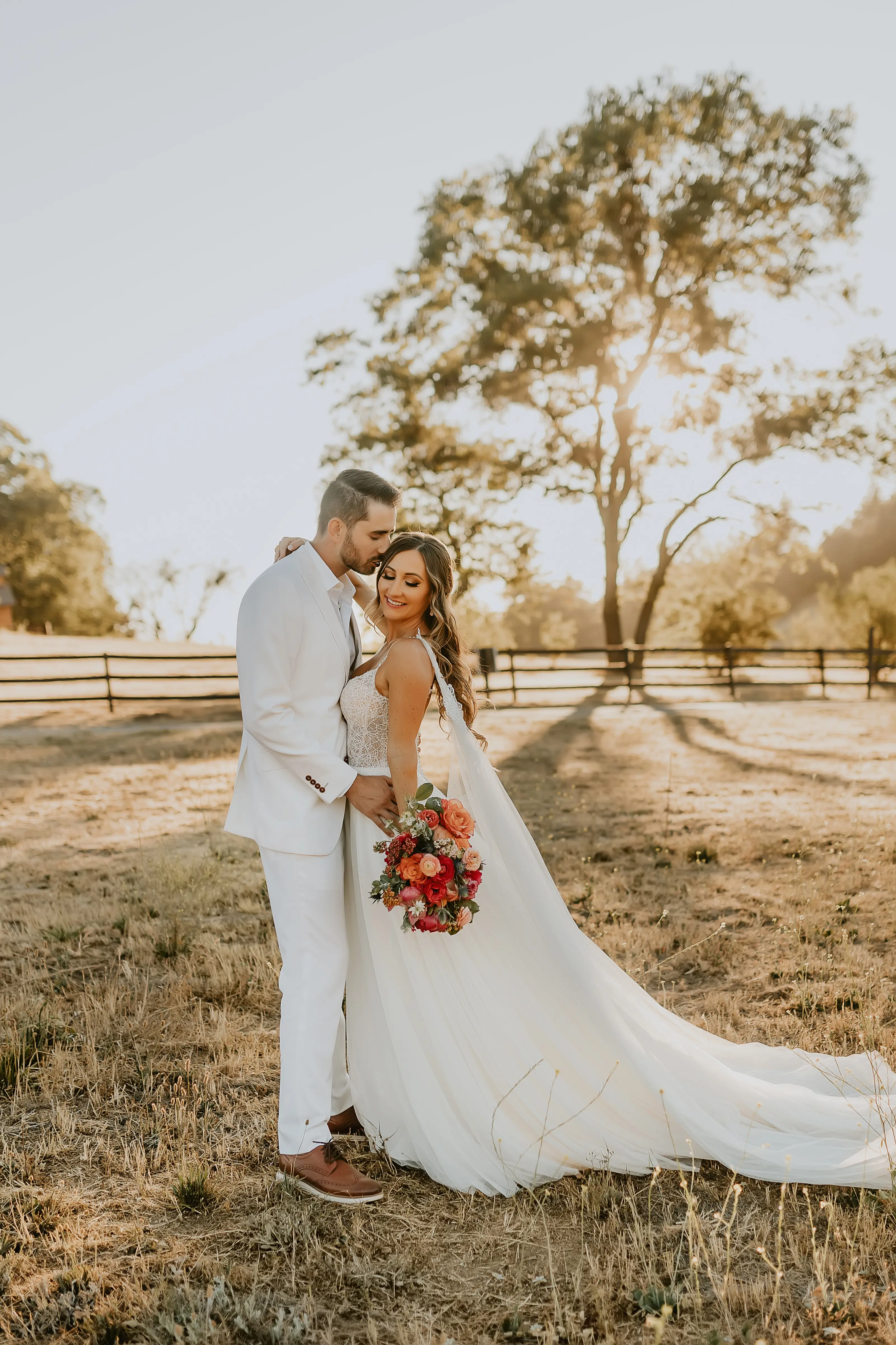 Bride Wearing A-Line Wedding Dress