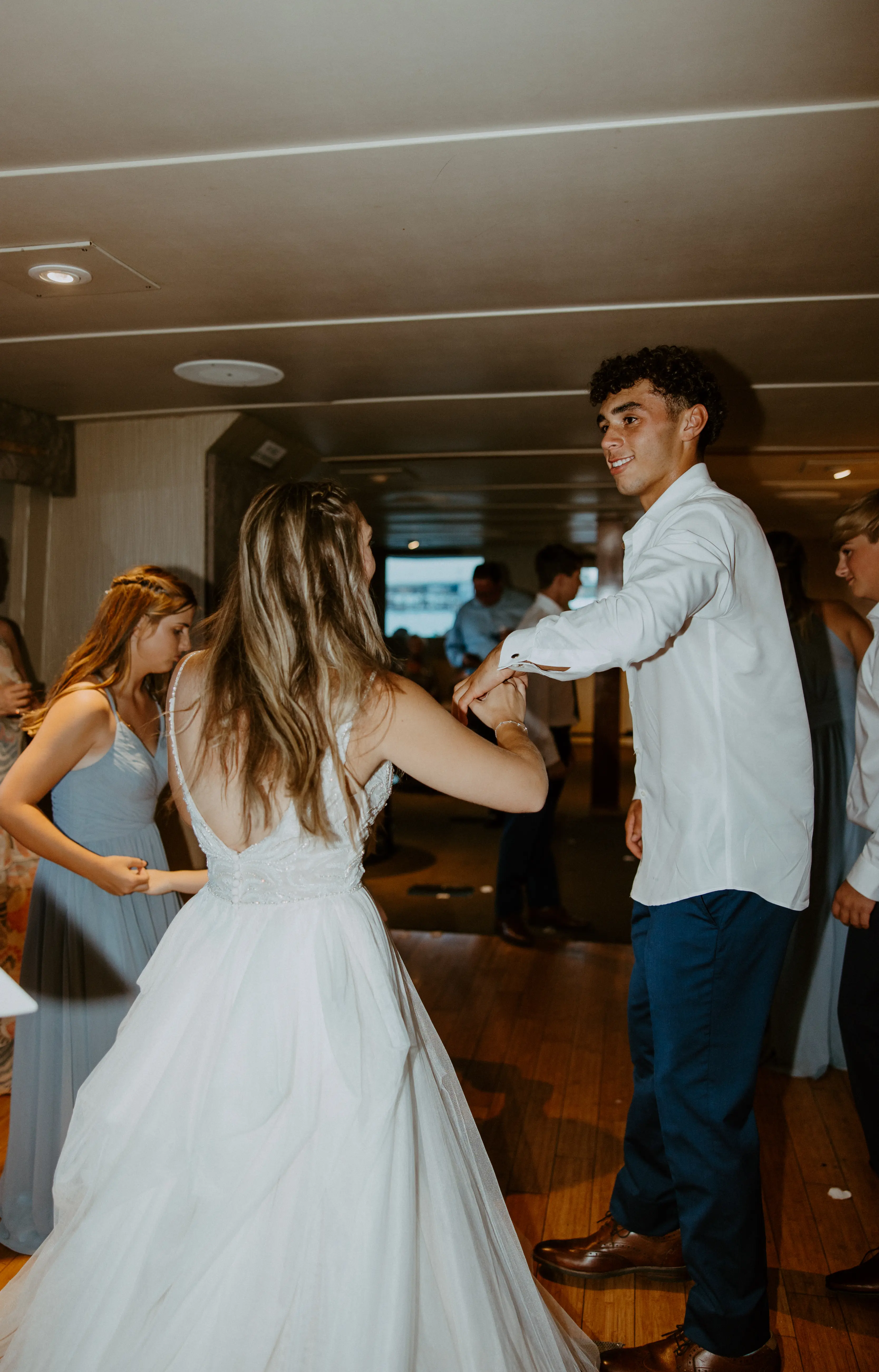 Bride Wearing A-Line Wedding Dress