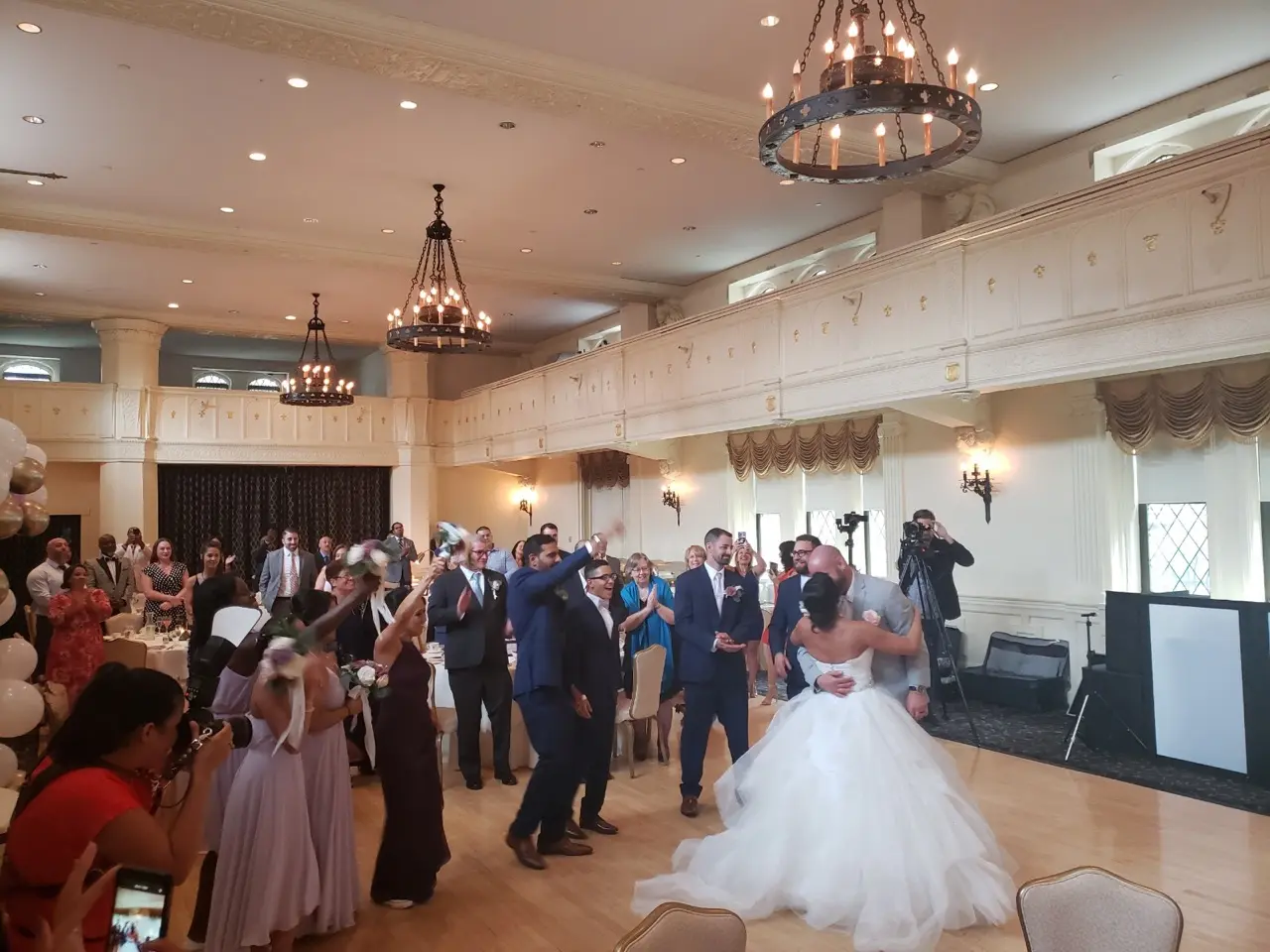 Groom With Bride Wearing Sparkle Tulle Ballgown Yasmin By Maggie Sottero