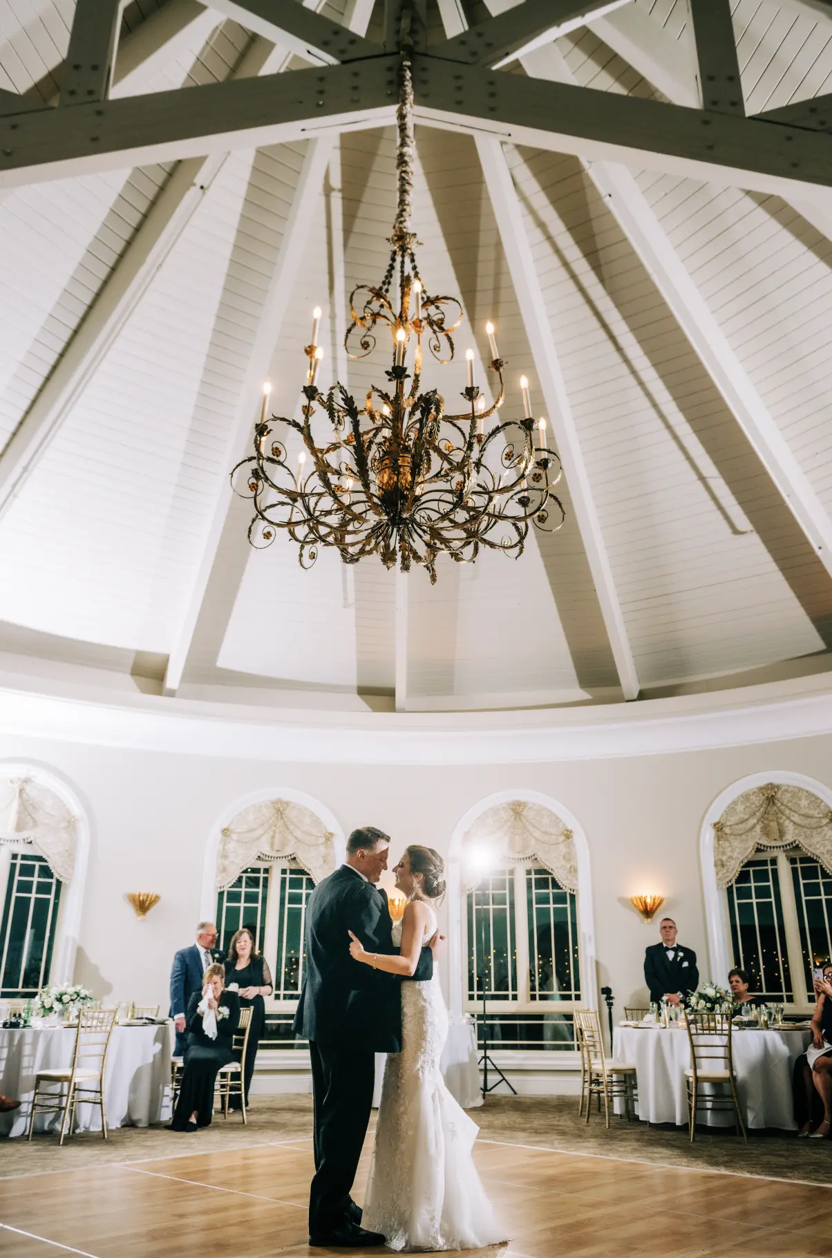 Bride Wearing Nature Lace Wedding Dress Called Albany By Maggie Sottero Dancing With Groom At The Reception