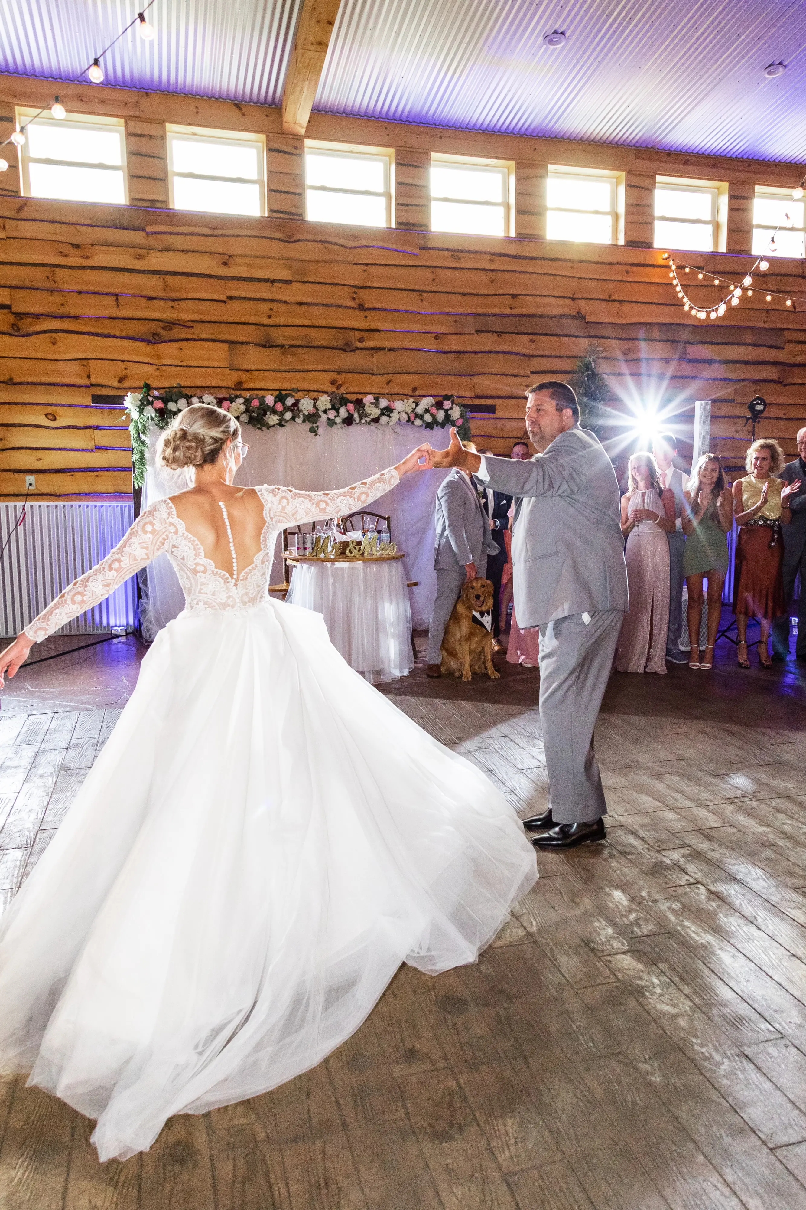 Groom With Bride Wearing Romantic Long Sleeve Ball Gown Mallory Dawn By Maggie Sottero