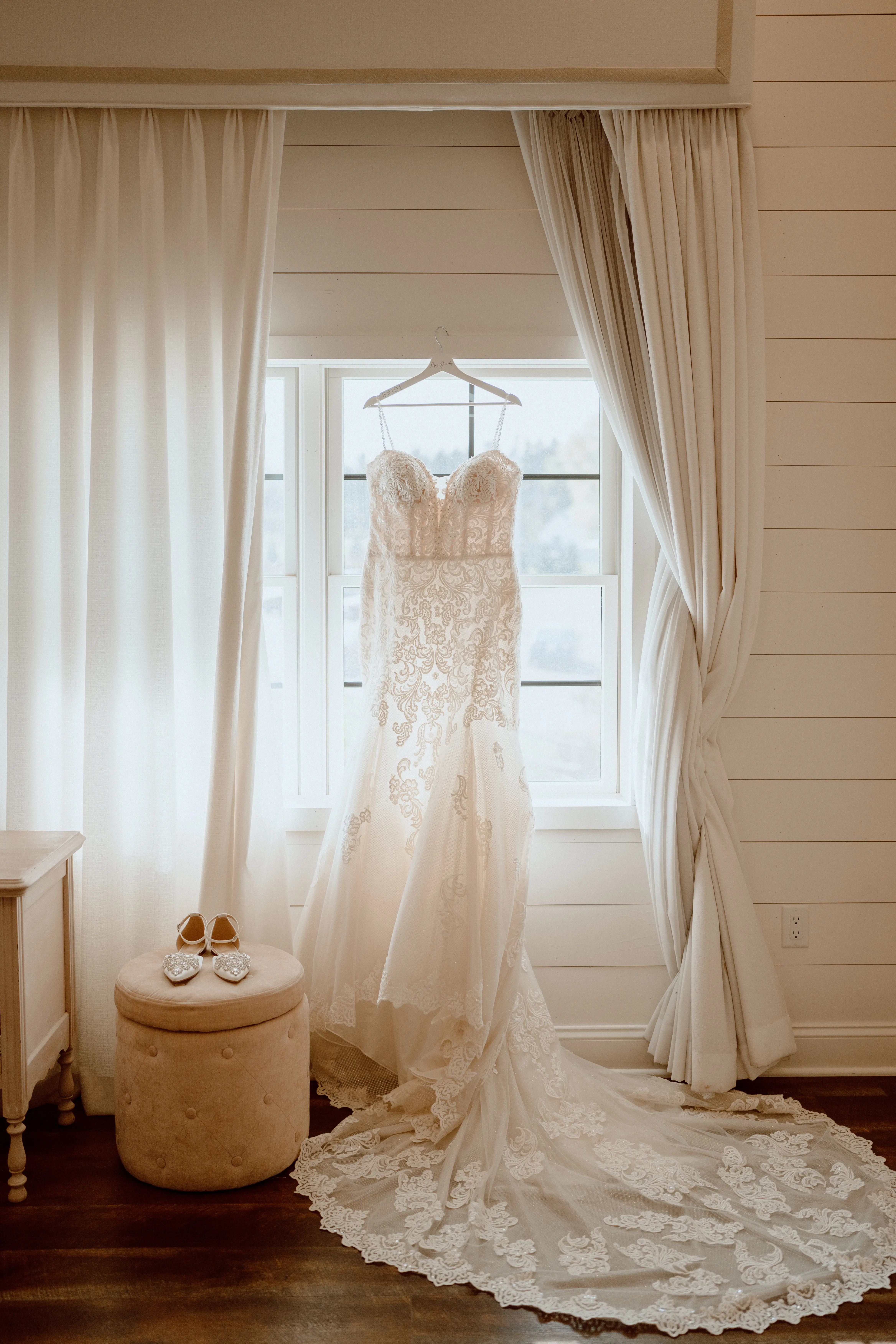 Real Bride's Sparkly Lace Fit-and-Flare Bridal Dress with Plunging Illusion Sweetheart Neckline Called Fiona by Maggie Sottero