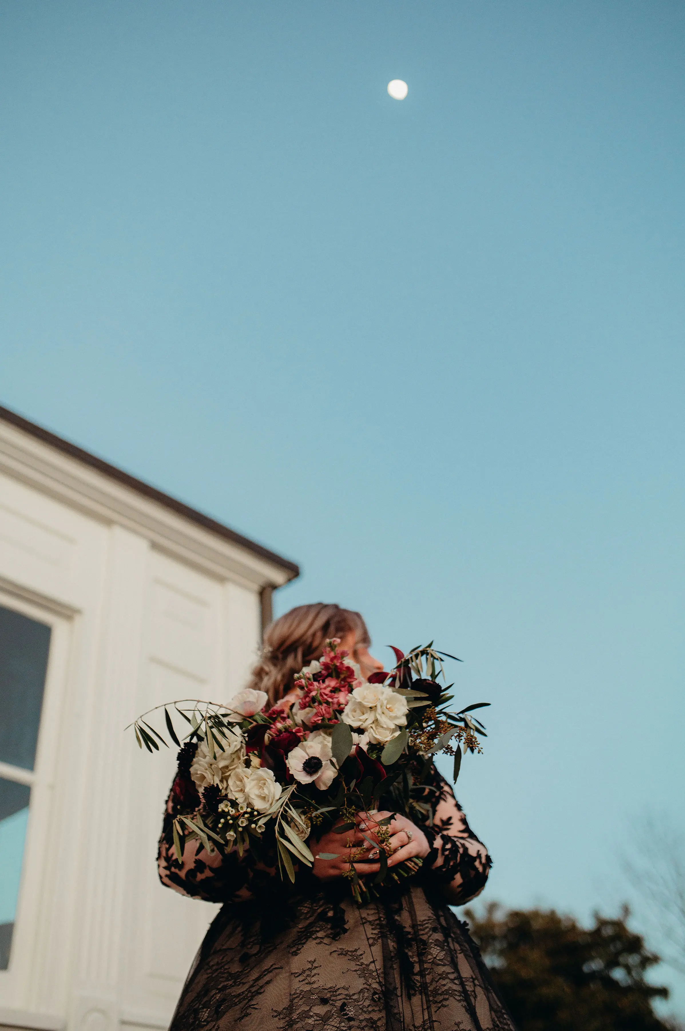 Bride In Long Sleeve Black Wedding Dress Called Zander By Sottero And Midgley