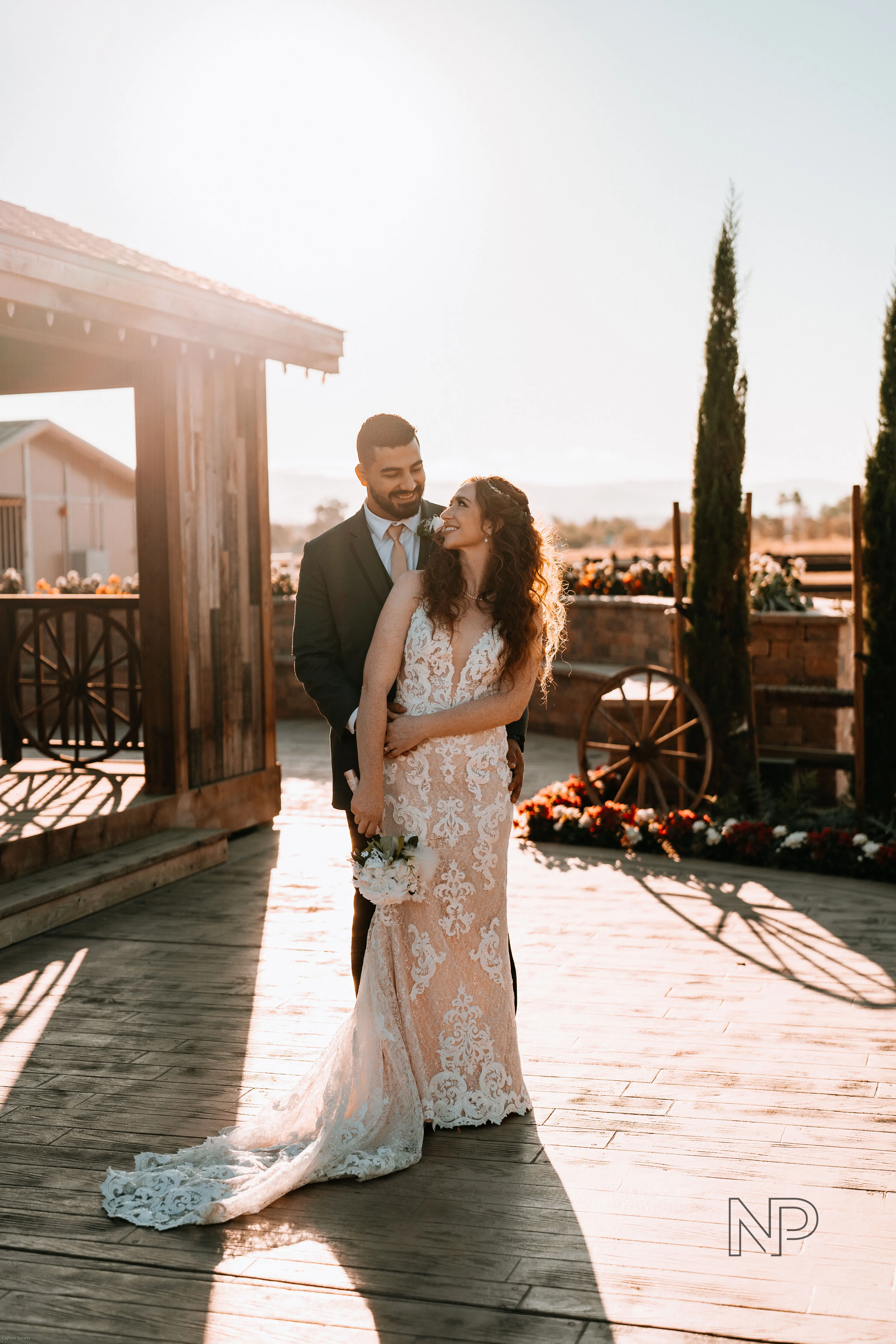 Groom With Bride Wearing Sexy Mermaid Wedding Dress Tuscany By Maggie Sottero