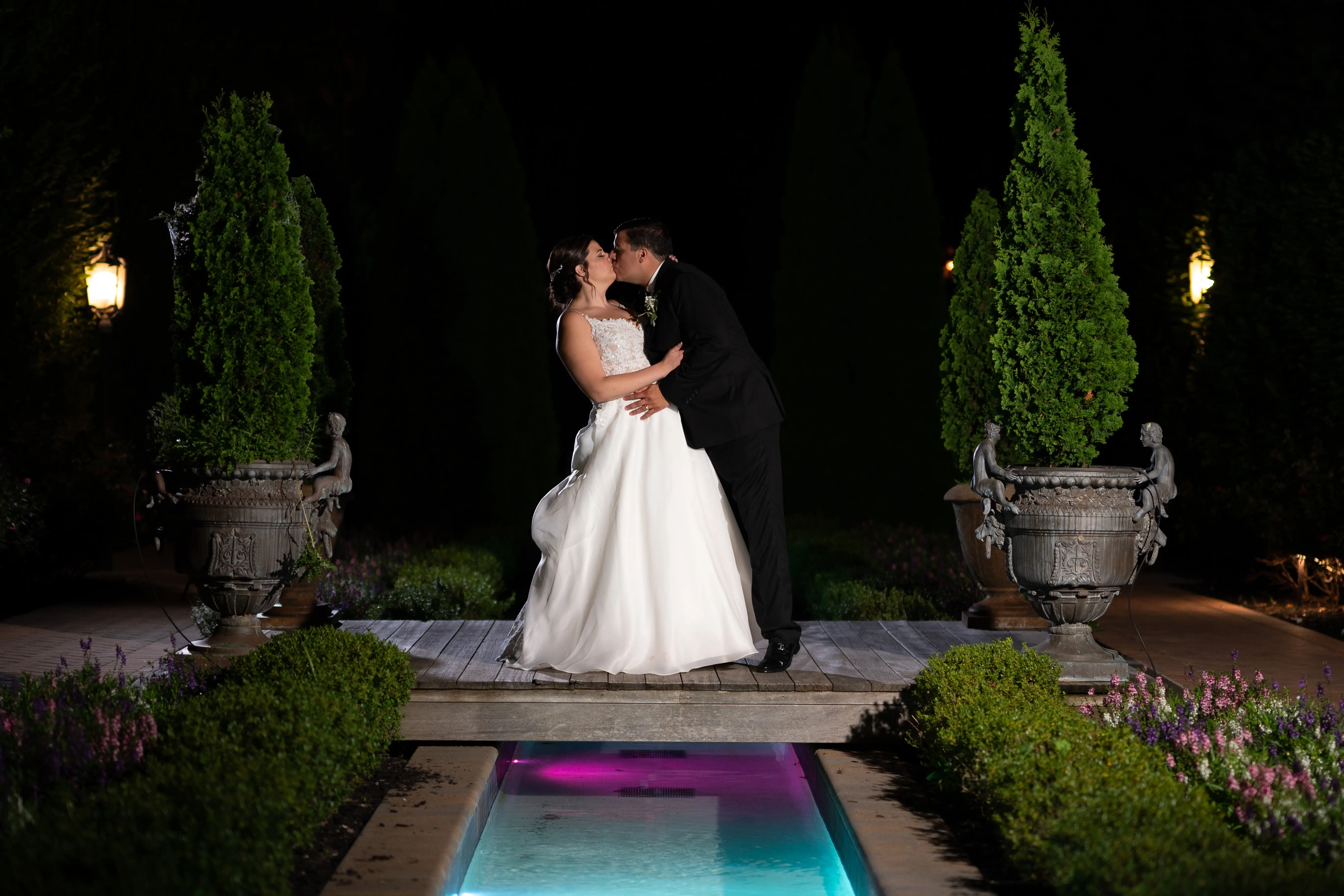 Bride In A-line Wedding Dress Named Savannah By Maggie Sottero Bride And Groom Kissing