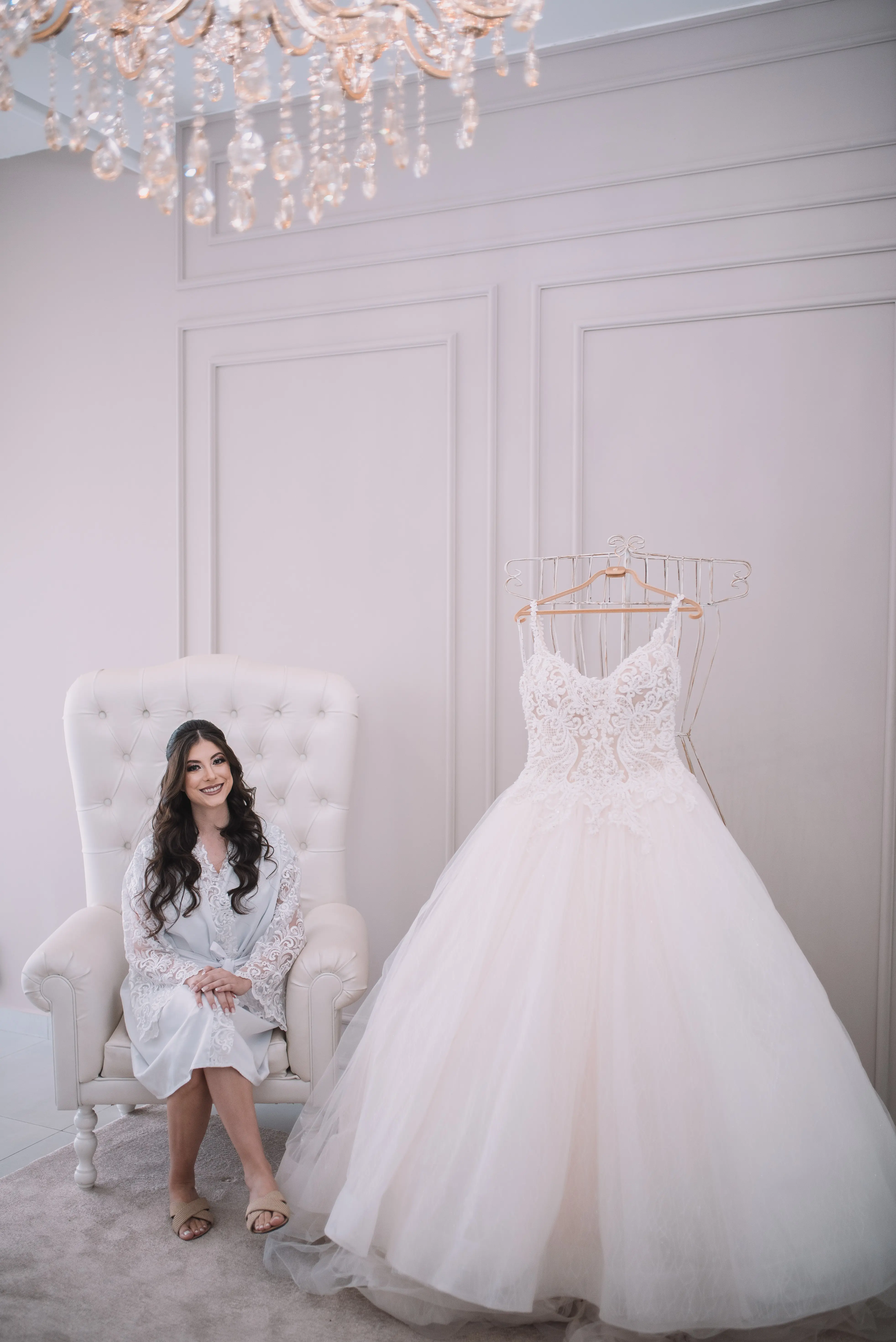 Bride with Flirty A-Line Wedding Gown with Beaded Lace Motifs over Textured Tulle and Precious Organza with Sheer Beaded Bodice Called Savannah by Maggie Sottero
