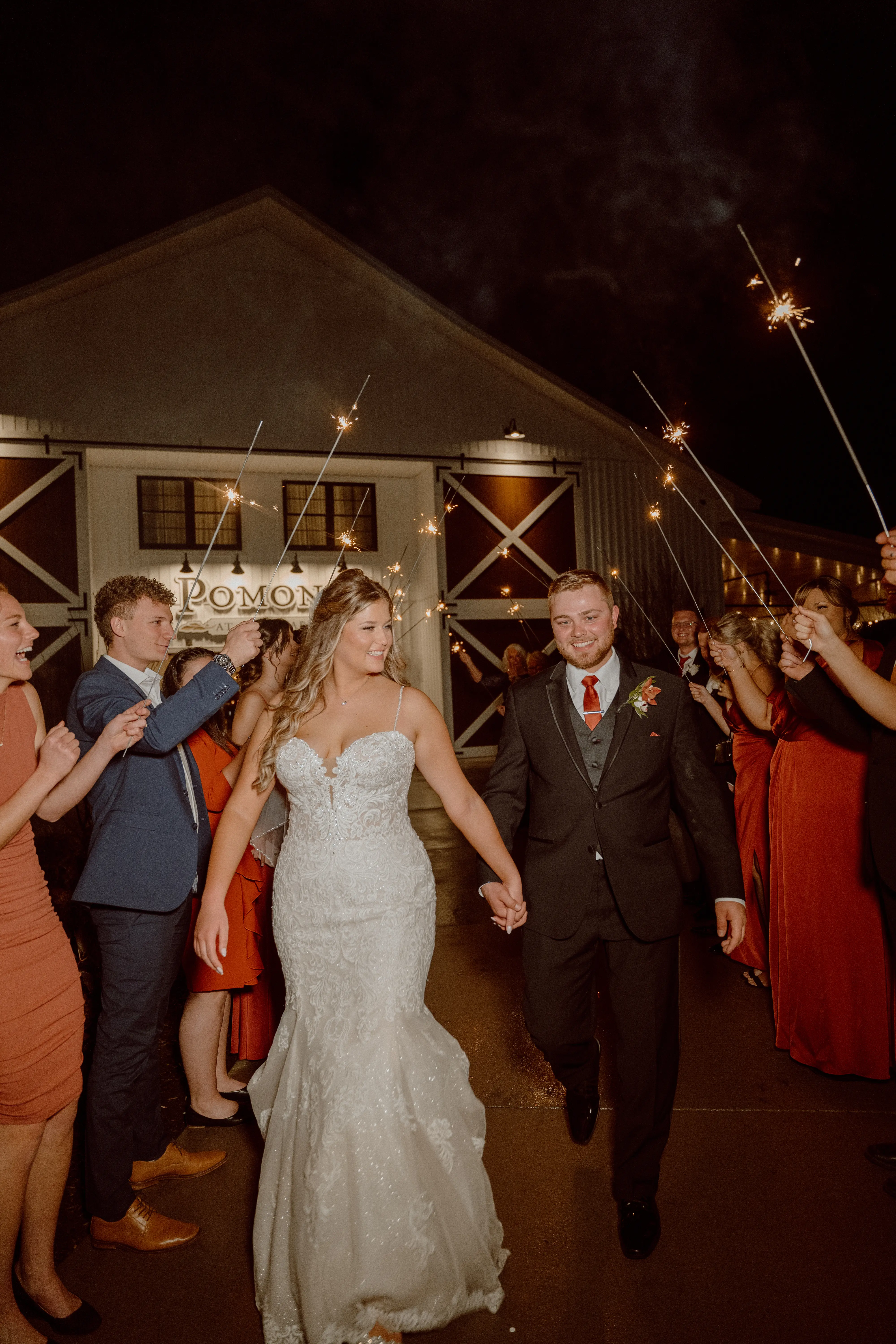 Real Bride in Sparkly Lace Fit-and-Flare Bridal Dress with Plunging Illusion Sweetheart Neckline Called Fiona by Maggie Sottero