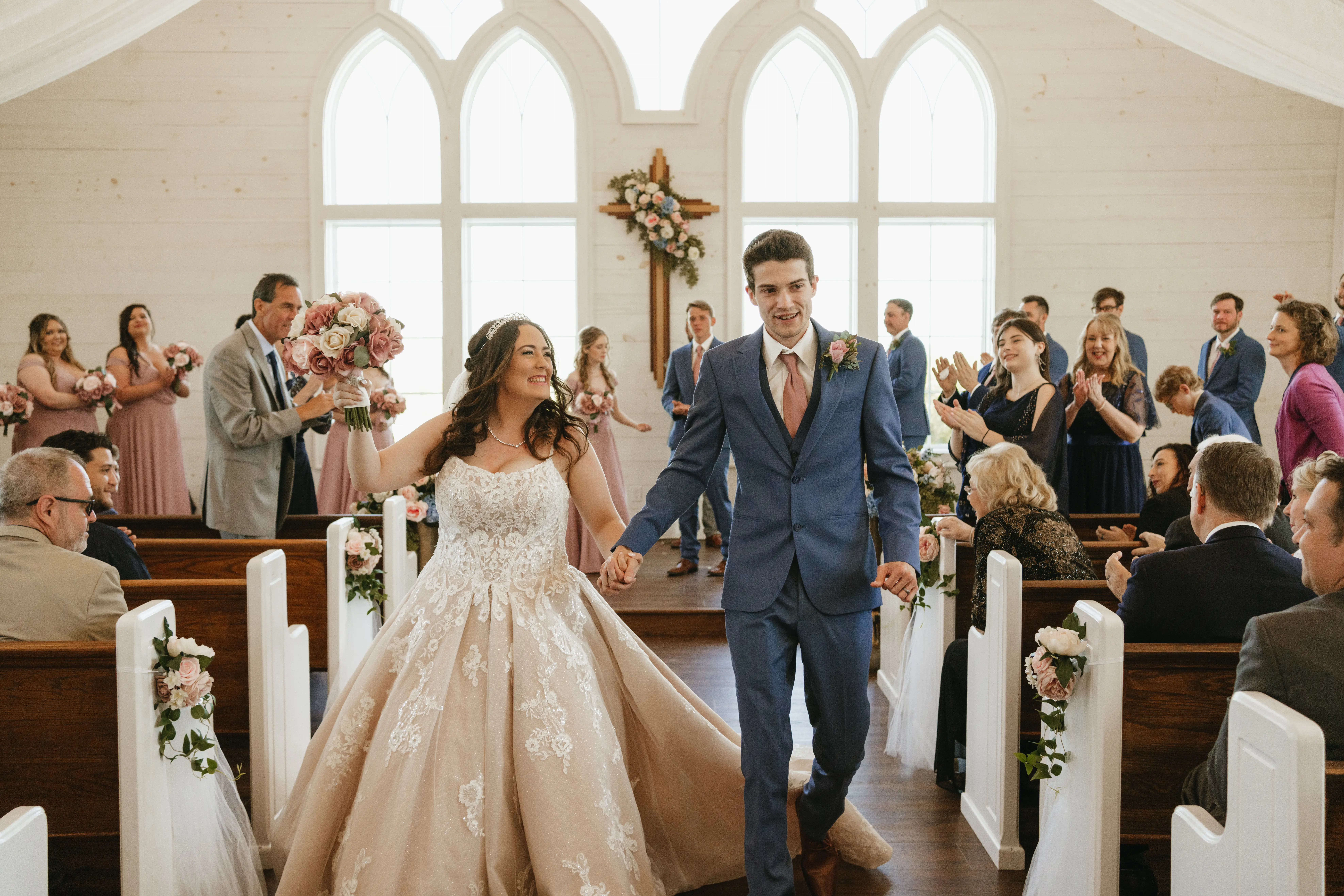 Bride In Ivory Ballgown Norvinia Sottero Midgley With Guests