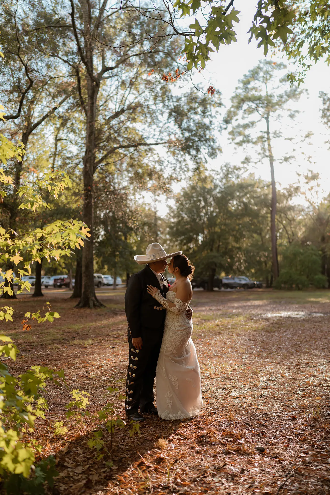 Bride wearing Fiona wedding dress by Maggie Sottero with her husband