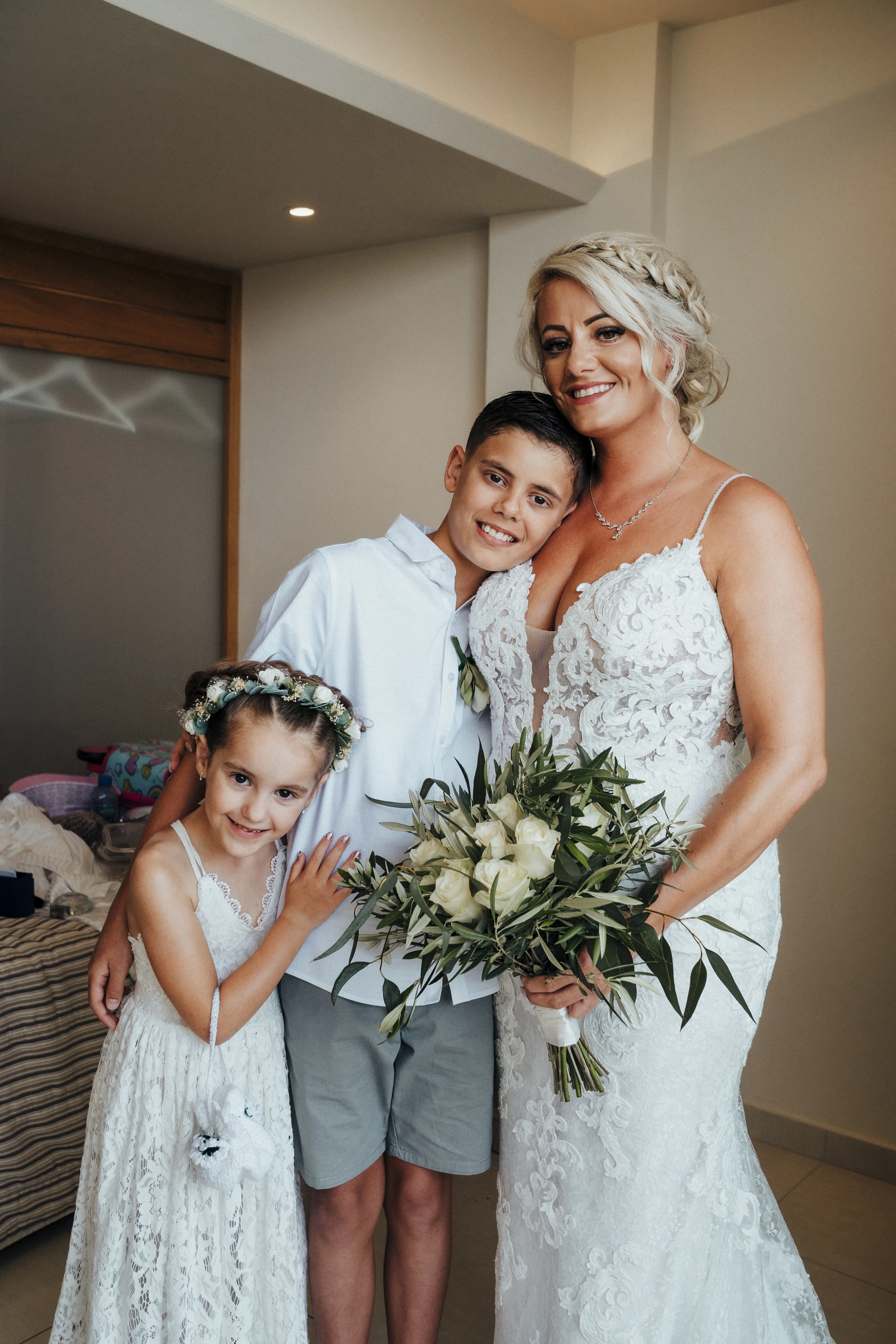 Bride In Lace Sheath Tuscany Lynette Maggie Sottero With Family