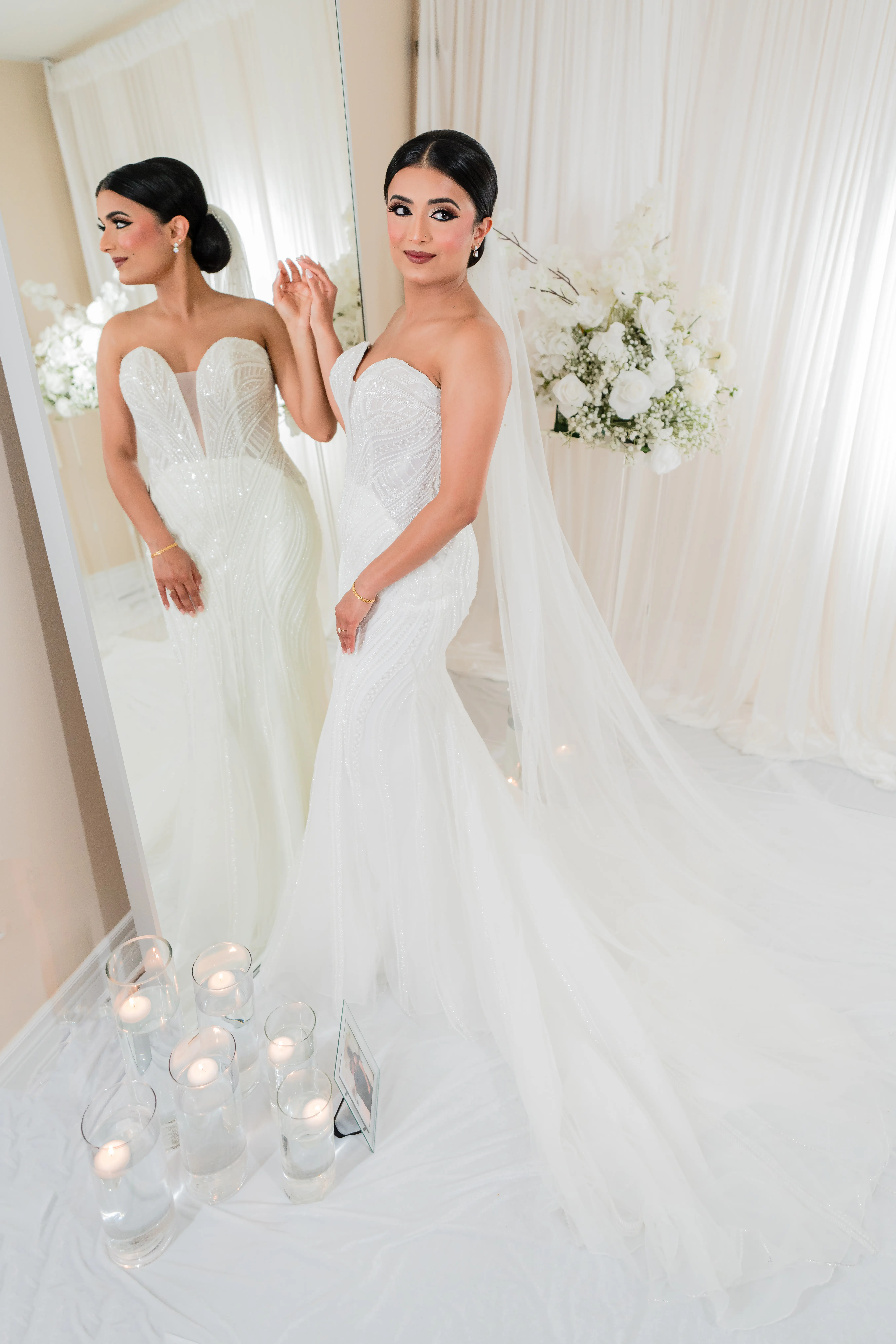 Bride In Beaded Strapless Wedding Dress Named Positano By Sottero And Midgley