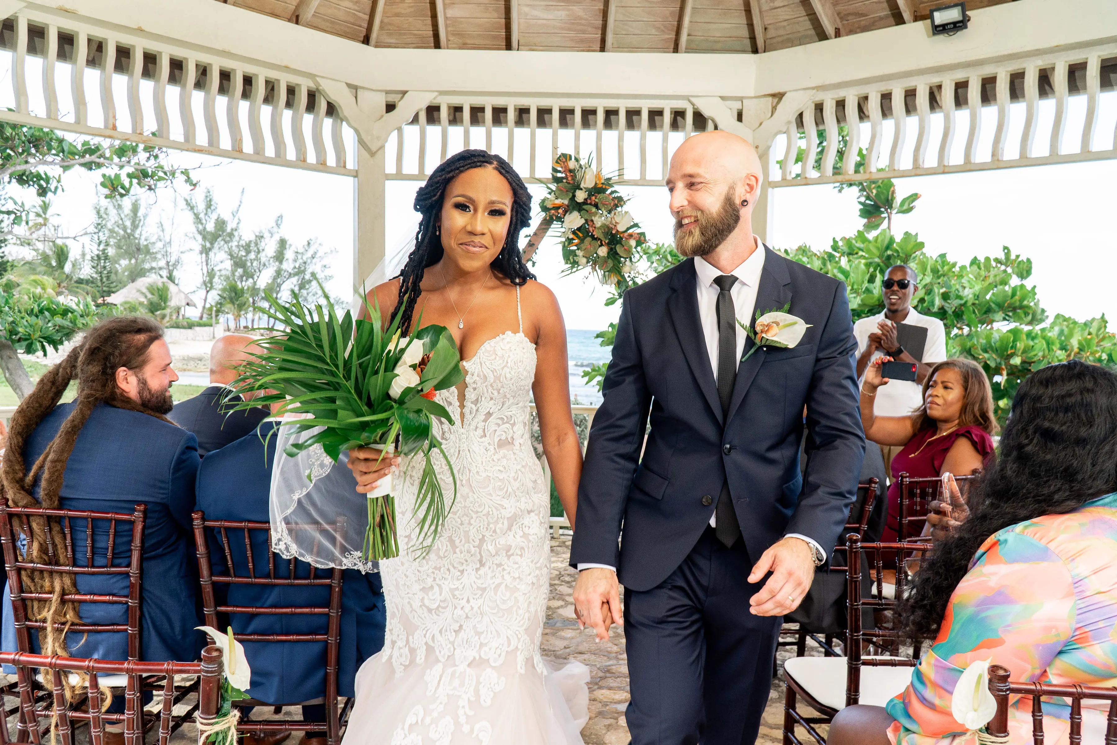 Groom With Bride Wearing Lace Mermaid Style Wedding Dress Alistaire By Maggie Sottero