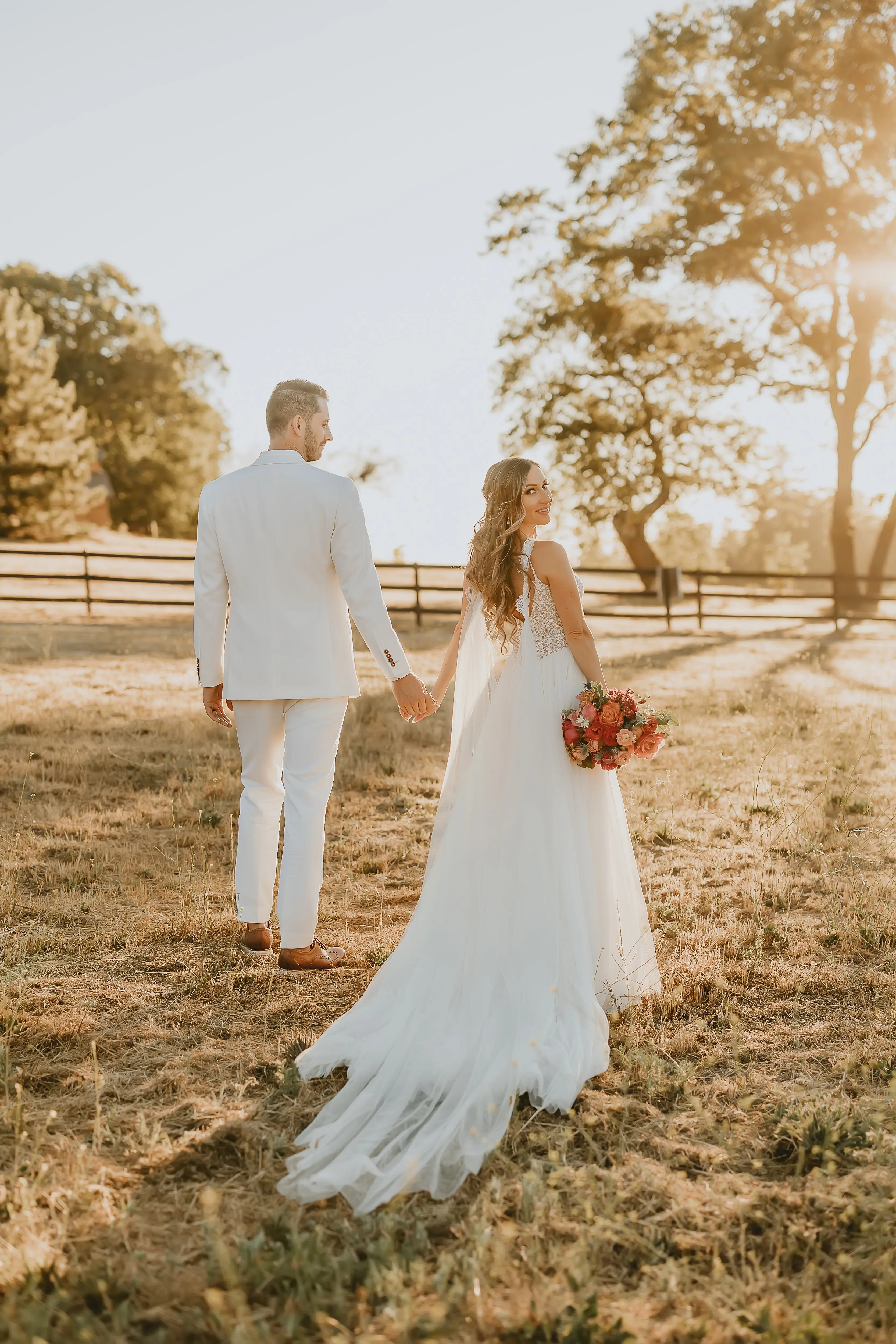 Bride Wearing A-Line Wedding Dress