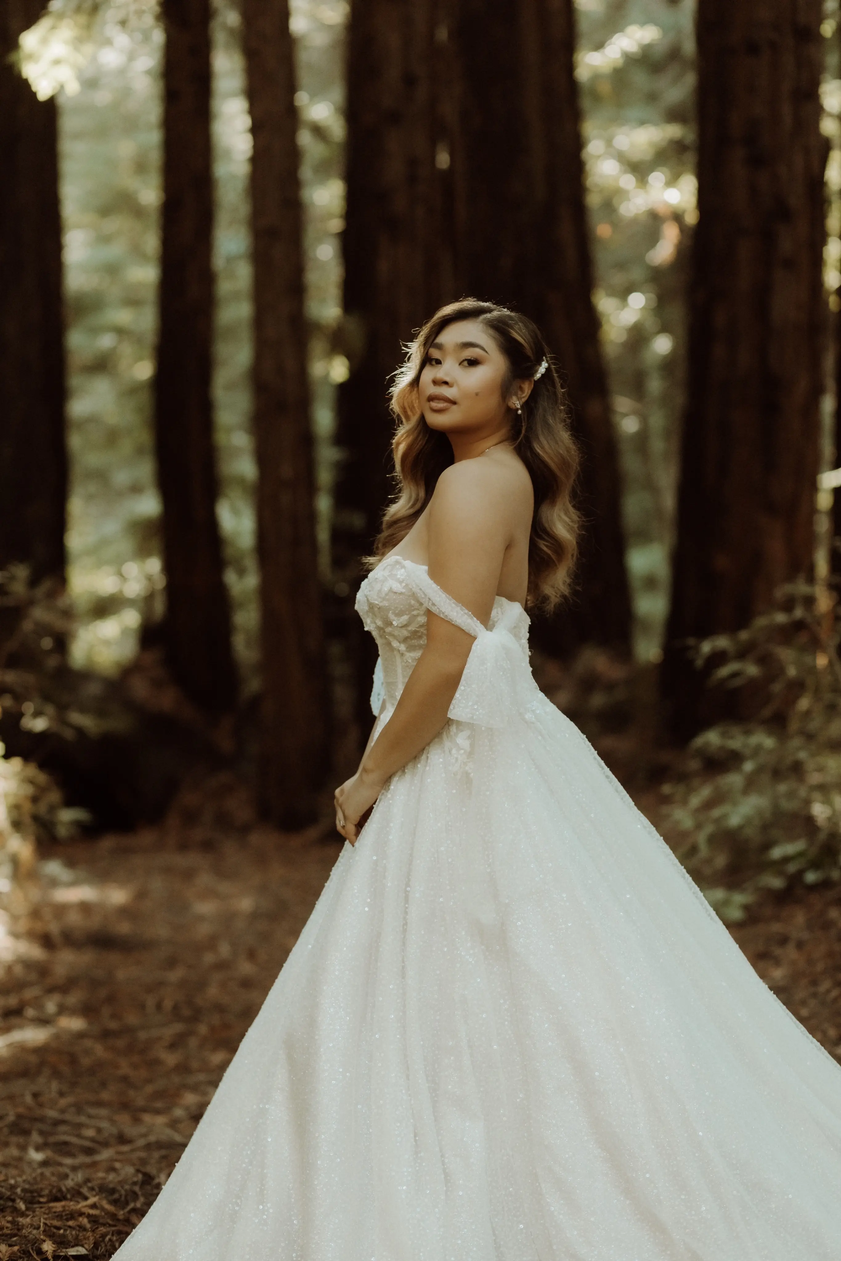 Bride In Sparkly Off-The-Shoulder Wedding Dress Called Shasta By Sottero And Midgley