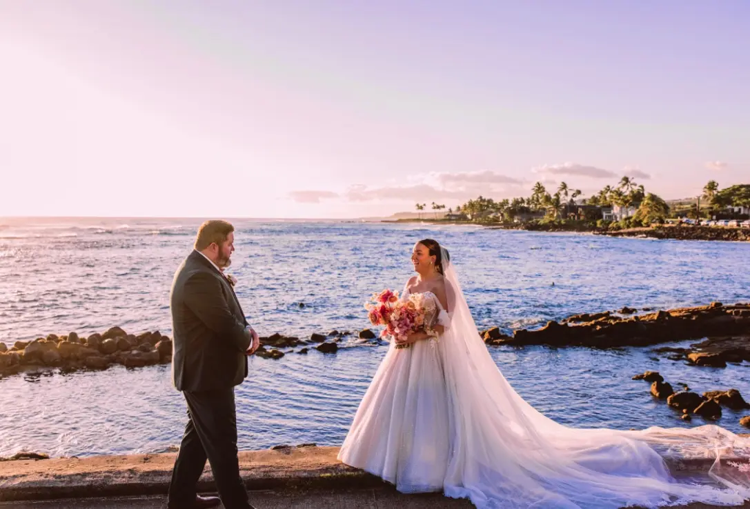 Bride In Fairytale Ball Gown Shasta Sottero Midgley With Groom
