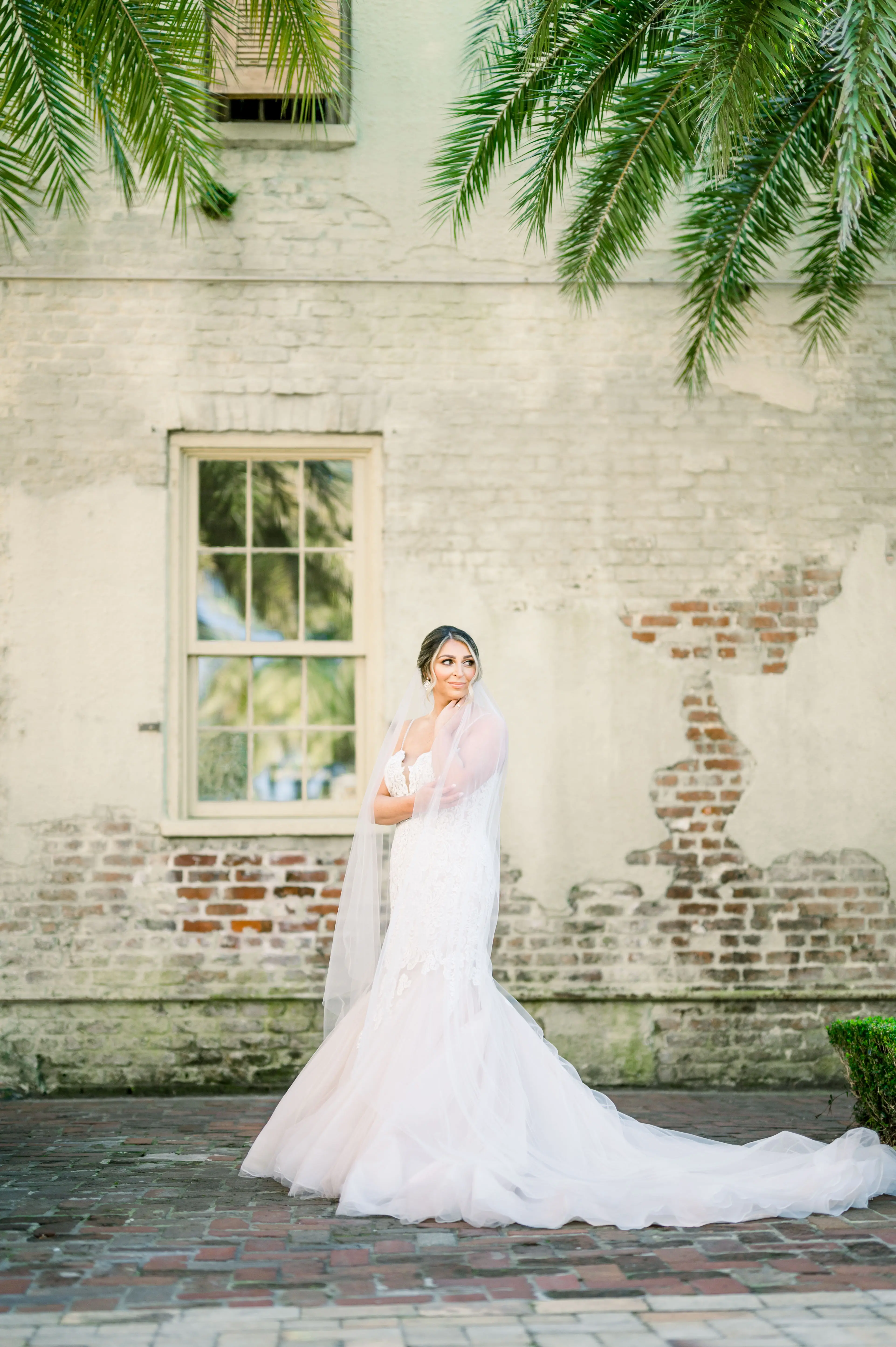 Bride In Mermaid Lace Wedding Dress Called Alistaire Lynette By Maggie Sottero