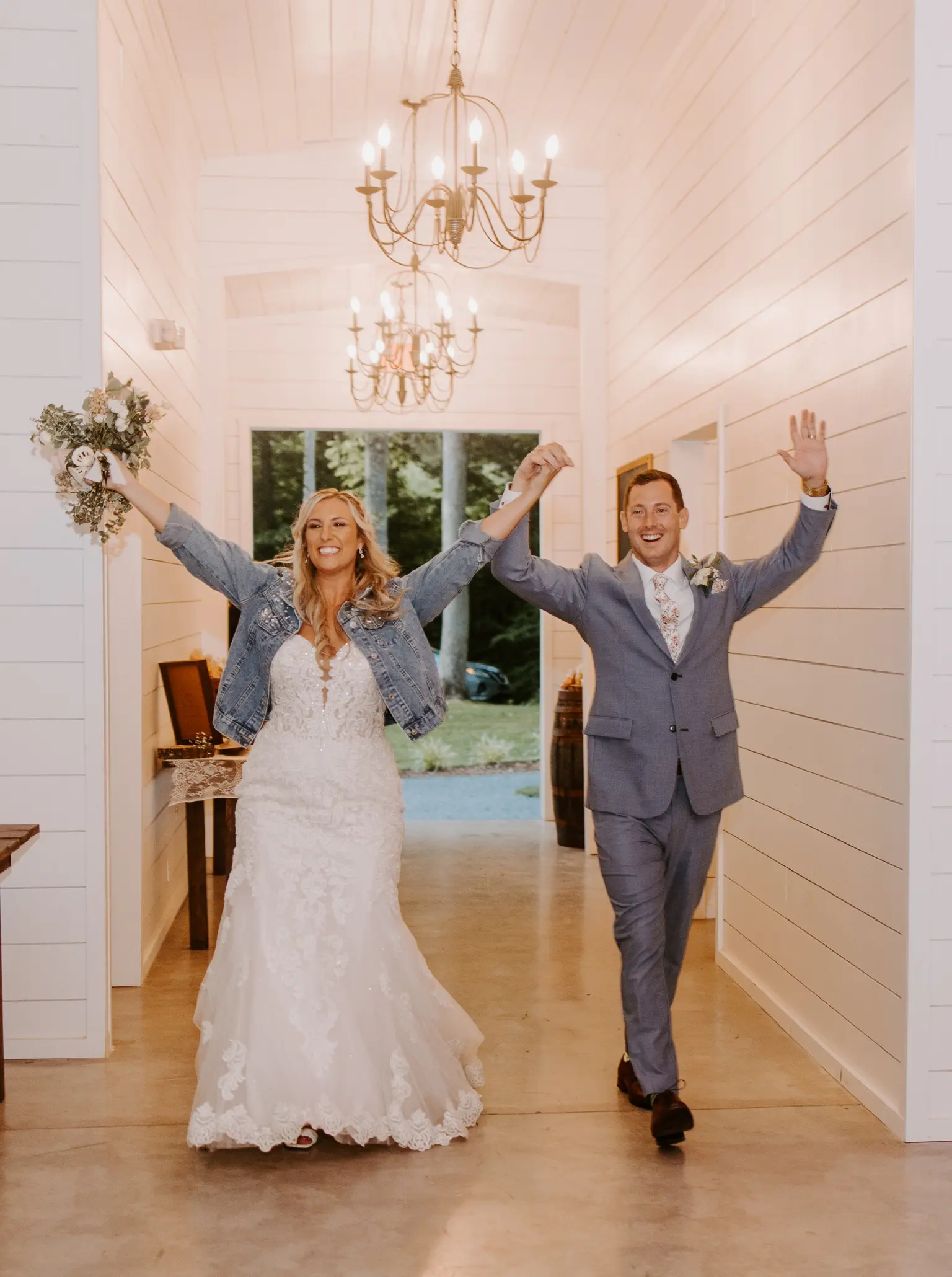 Groom With Bride Wearing Sparkly Lace Fit-And-Flare Fiona By Maggie Sottero