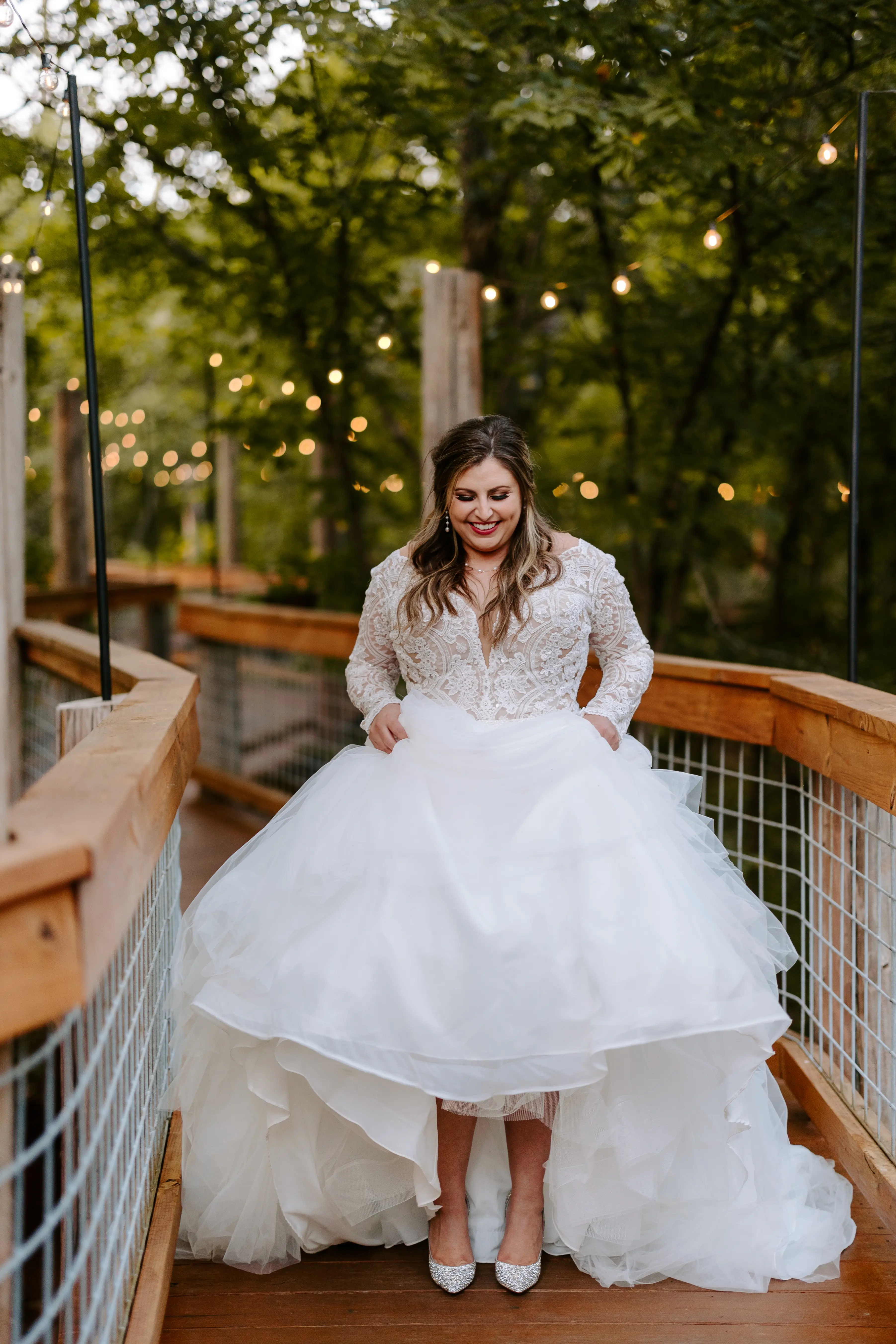 Bride Wearing Princess Wedding Dress Called Mallory Dawn By Maggie Sottero With Sparkly Heels