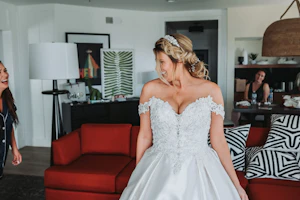 Bride Wearing Satin Ballgown Kimora By Sottero And Midgley