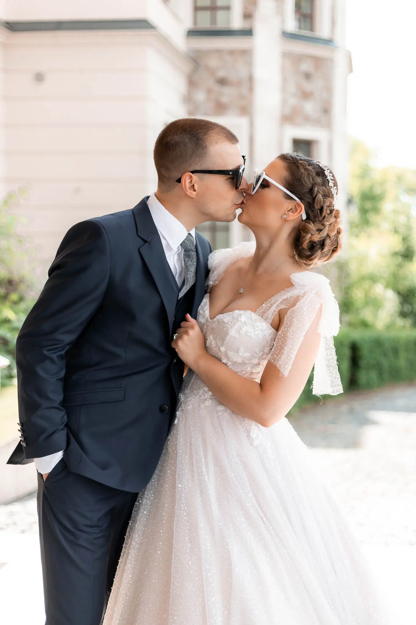 Bride In Fairytale Ball Gown Shasta Sottero Midgley With Groom