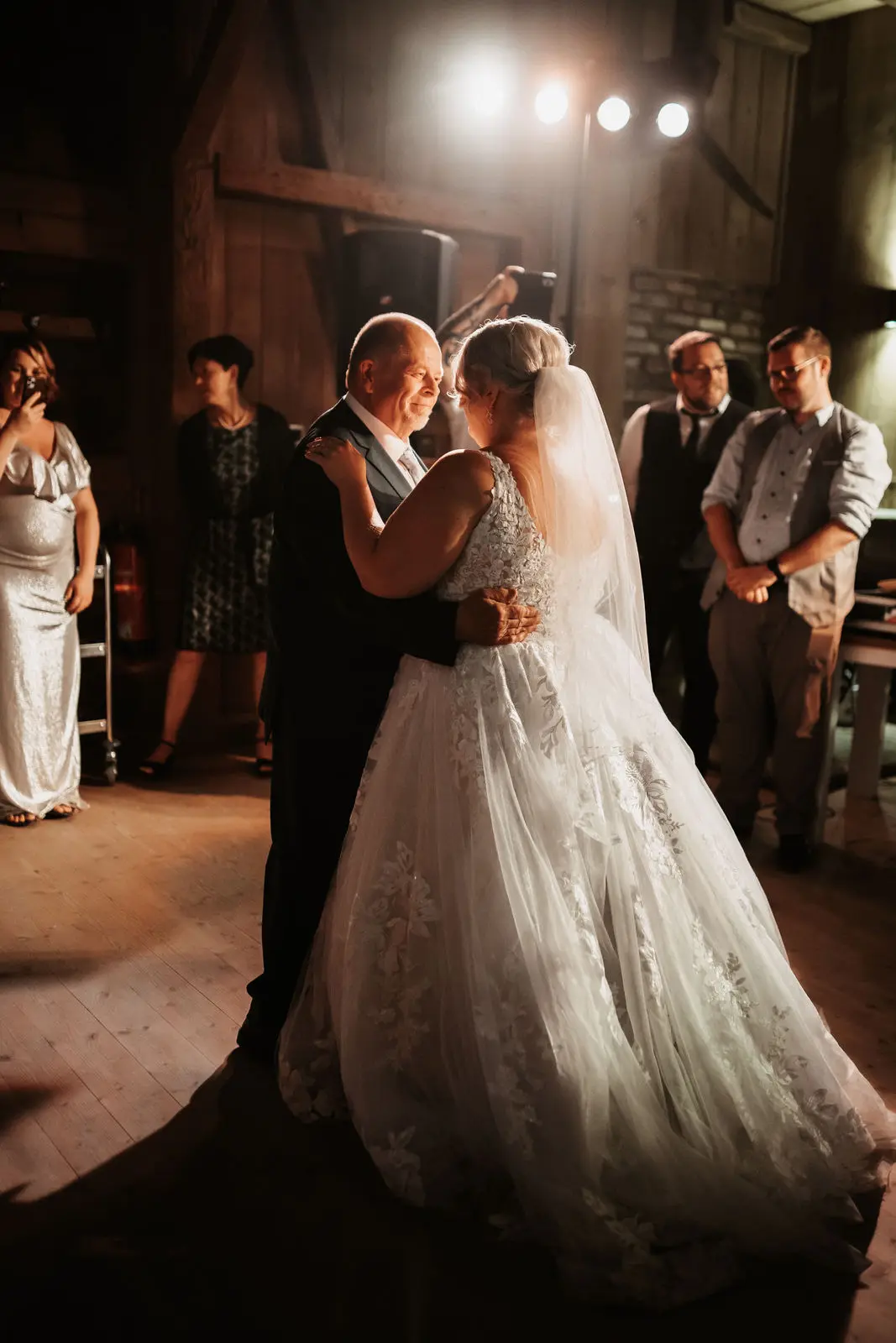 Bride Wearing Ball Gown With Shimmery Lace Motifs Valona By Sottero And Midgley