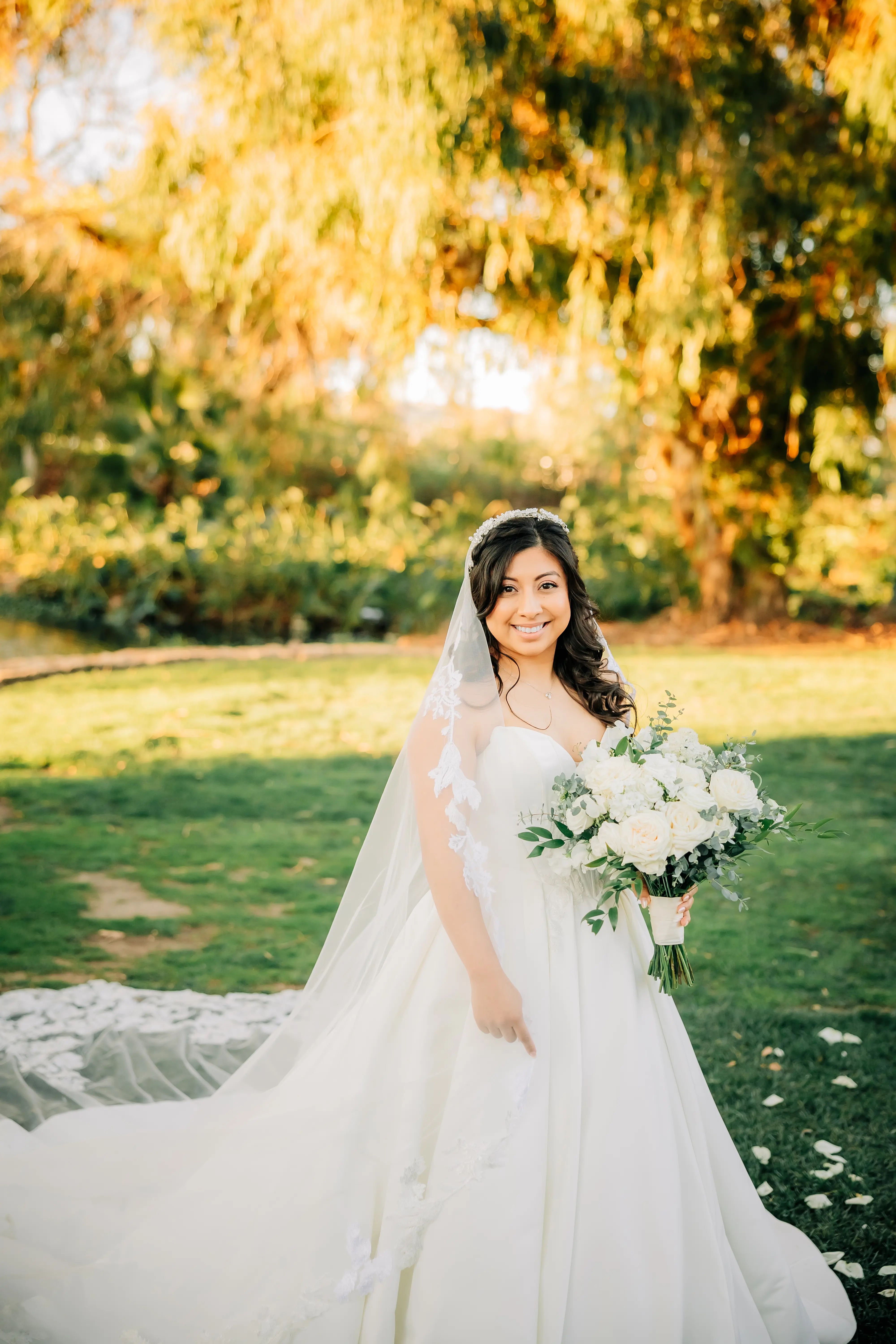 Bride Wearing Sexy Ballgown Wedding Dress Called Derrick By Maggie Sottero Holding A Bouquet