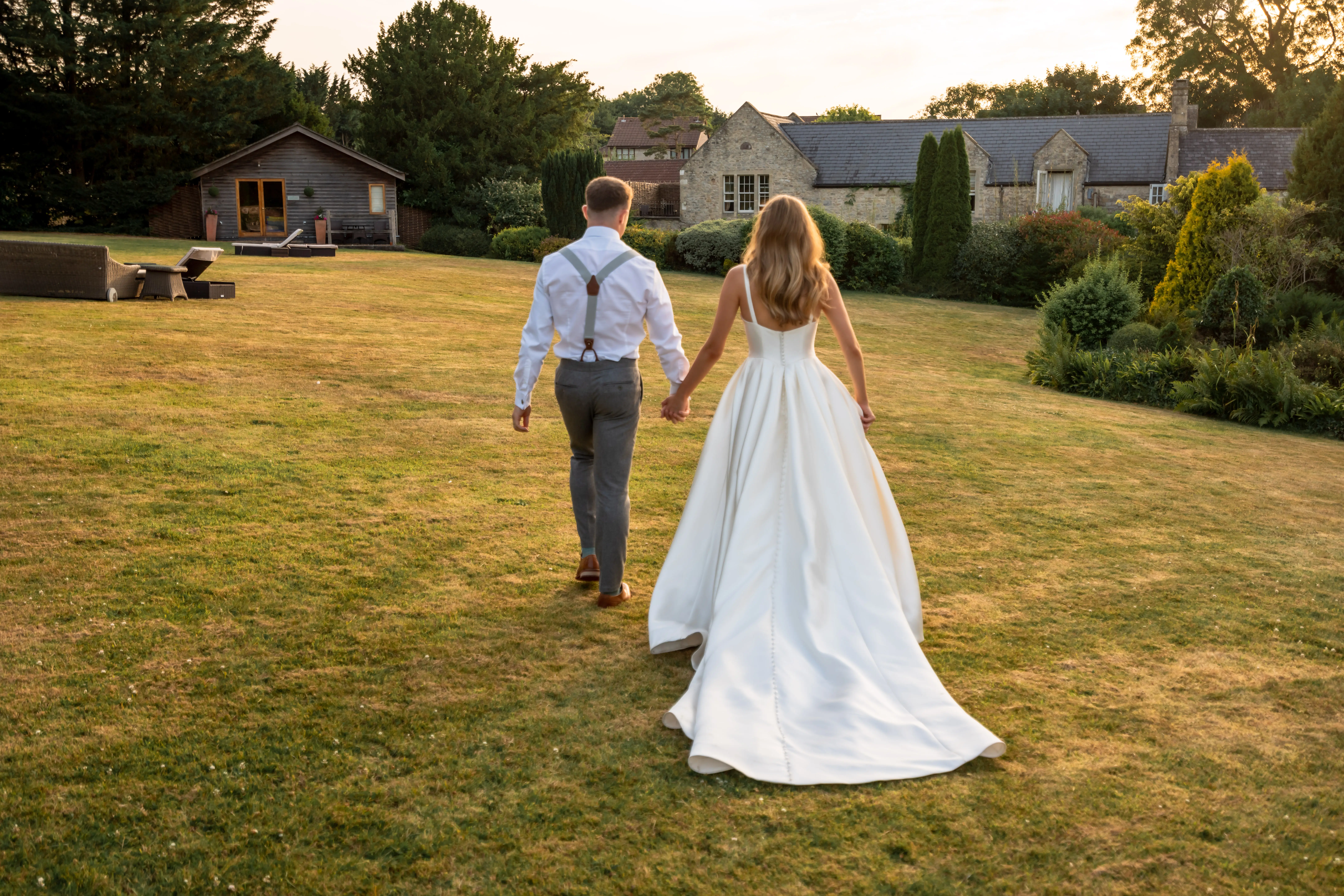 Groom With Bride Wearing Satin Ball Gown Selena By Maggie Sottero