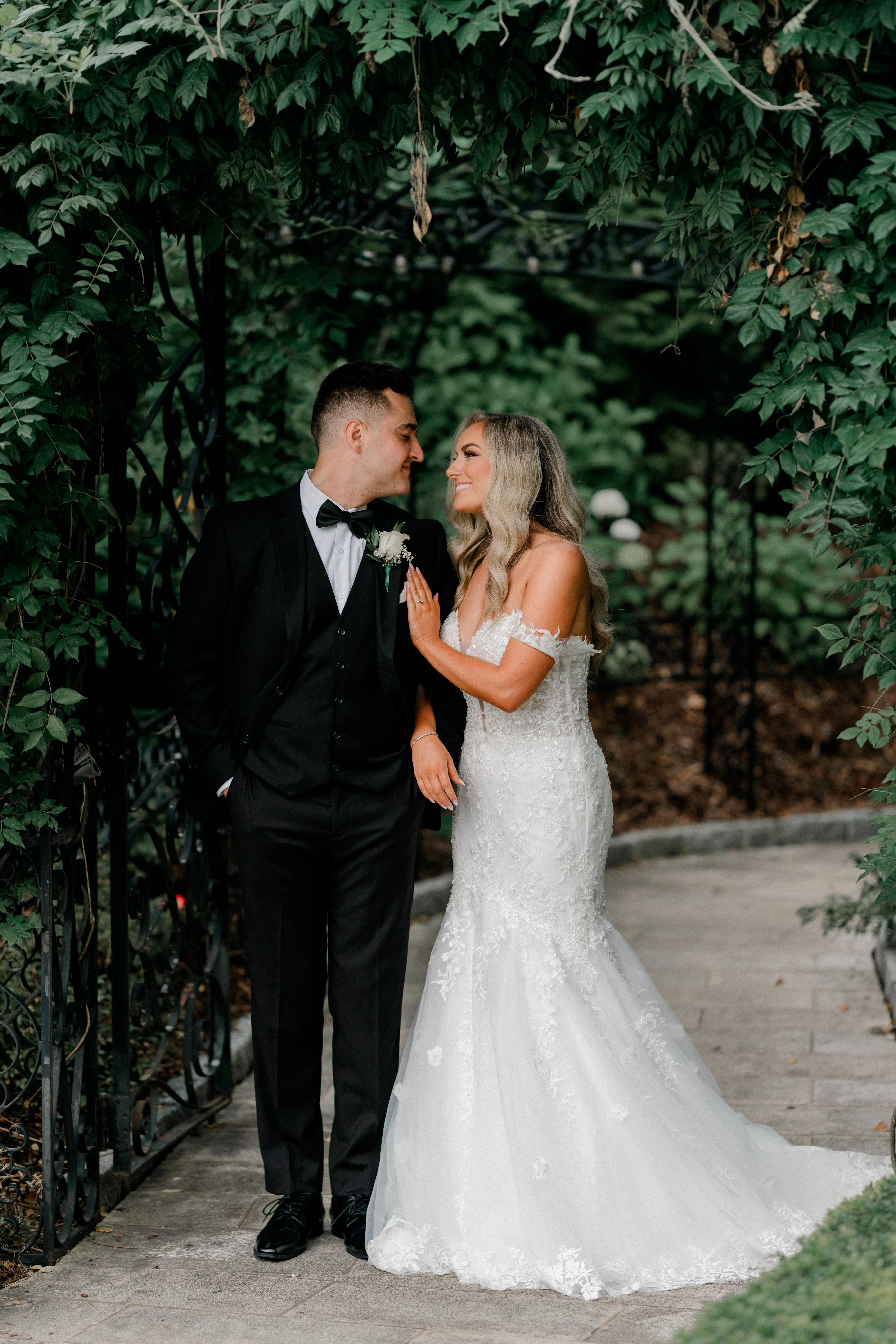 Bride wearing Lennon by Maggie Sottero with her husband