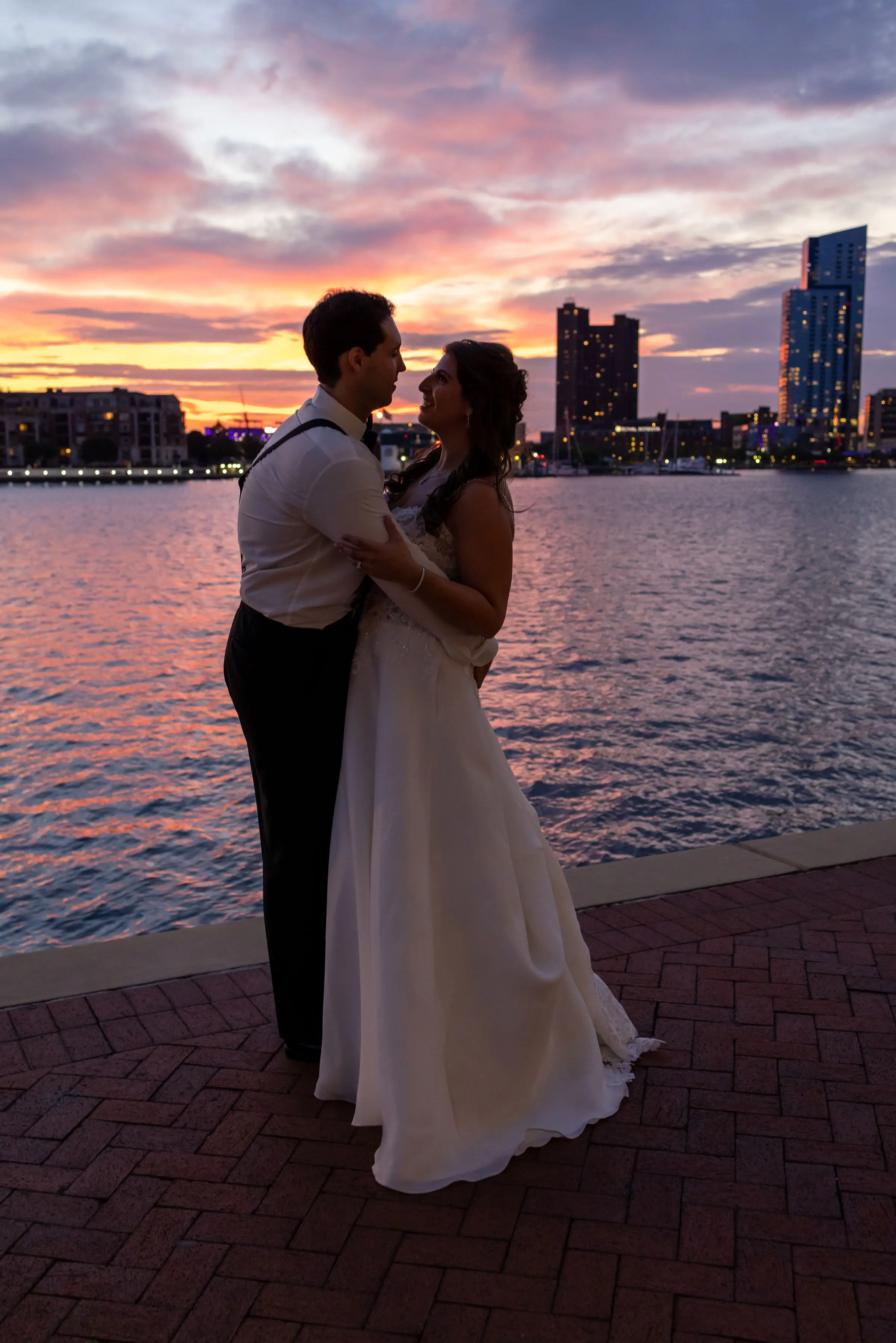 Groom With Bride Wearing A-Line Wedding Dress Savannah By Maggie Sottero