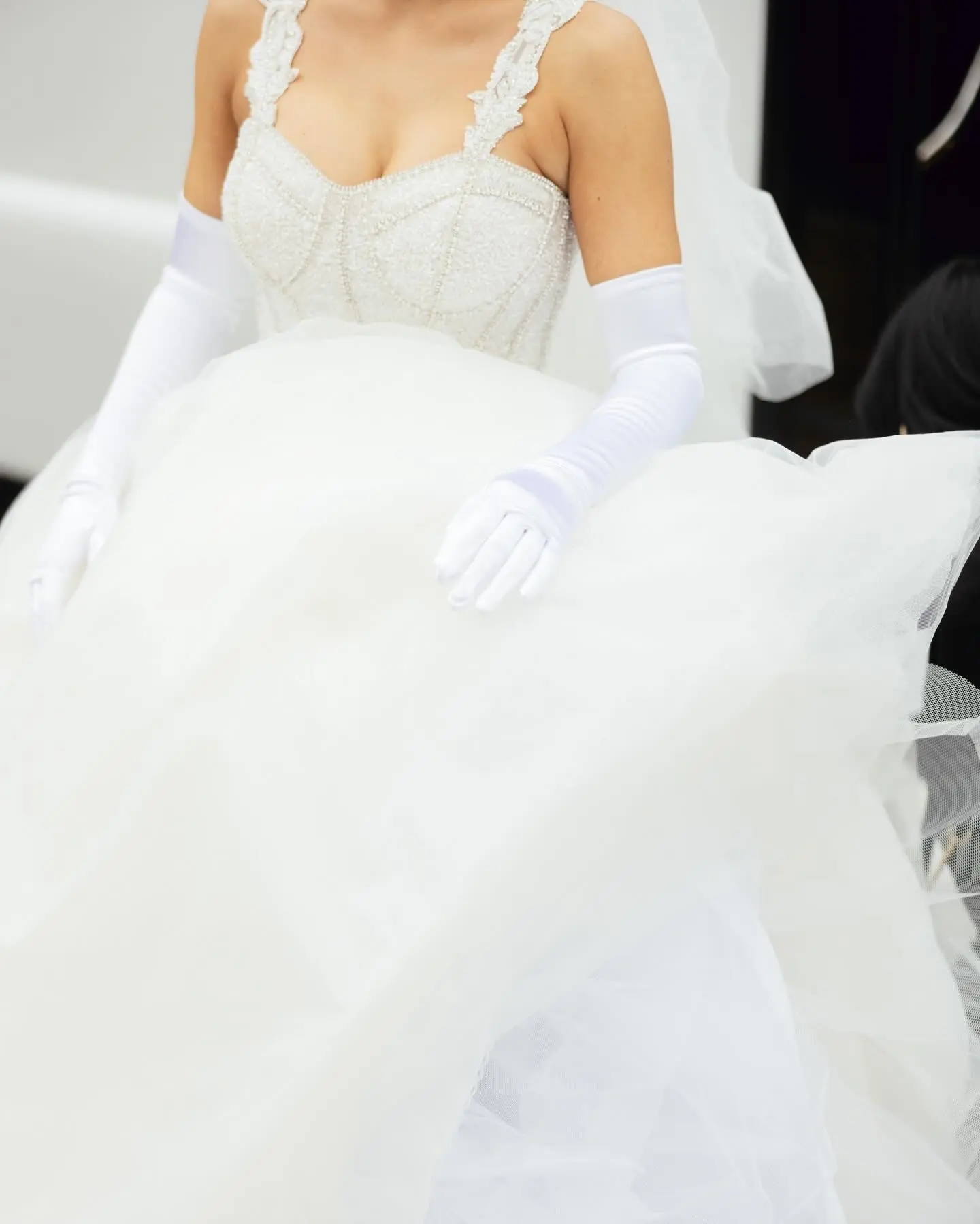 Bride Wearing Princess Ballgown Called Elton By Sottero And Midgley Wearing Gloves