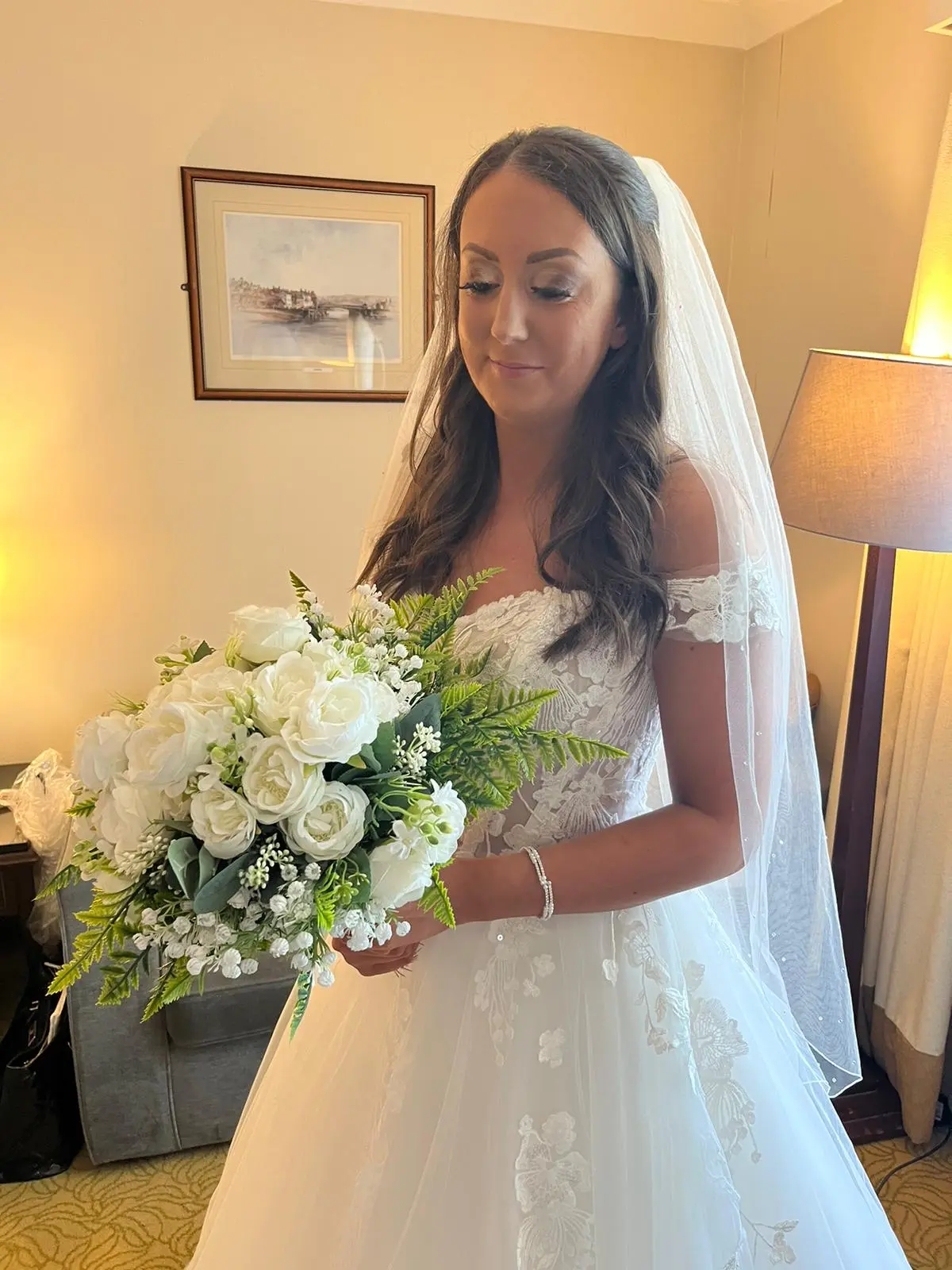 Bride In Off-the-shoulder Fairytale Harlem Maggie Sottero