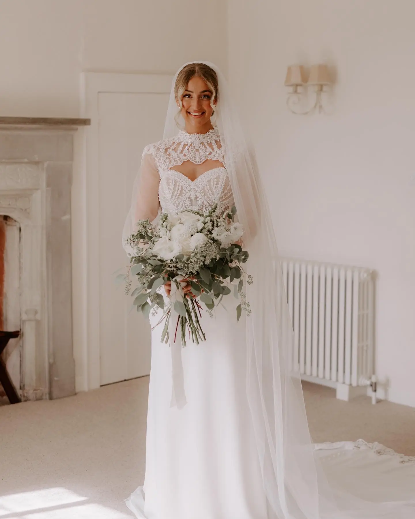 Bride wearing Yates wedding dress by Maggie Sottero