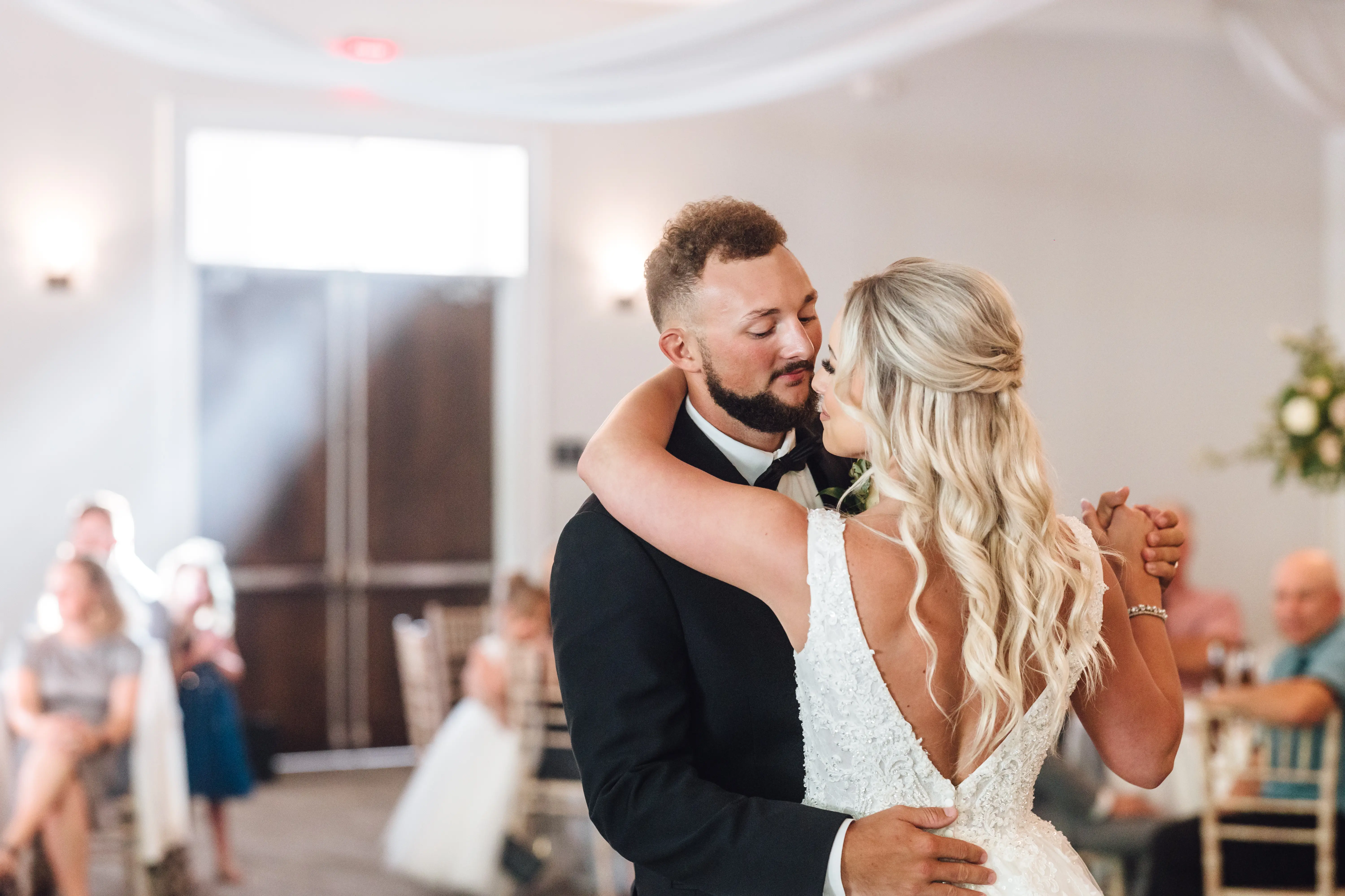 Groom With Bride Wearing Lace Ballgown Zachary By Sottero And Midgley