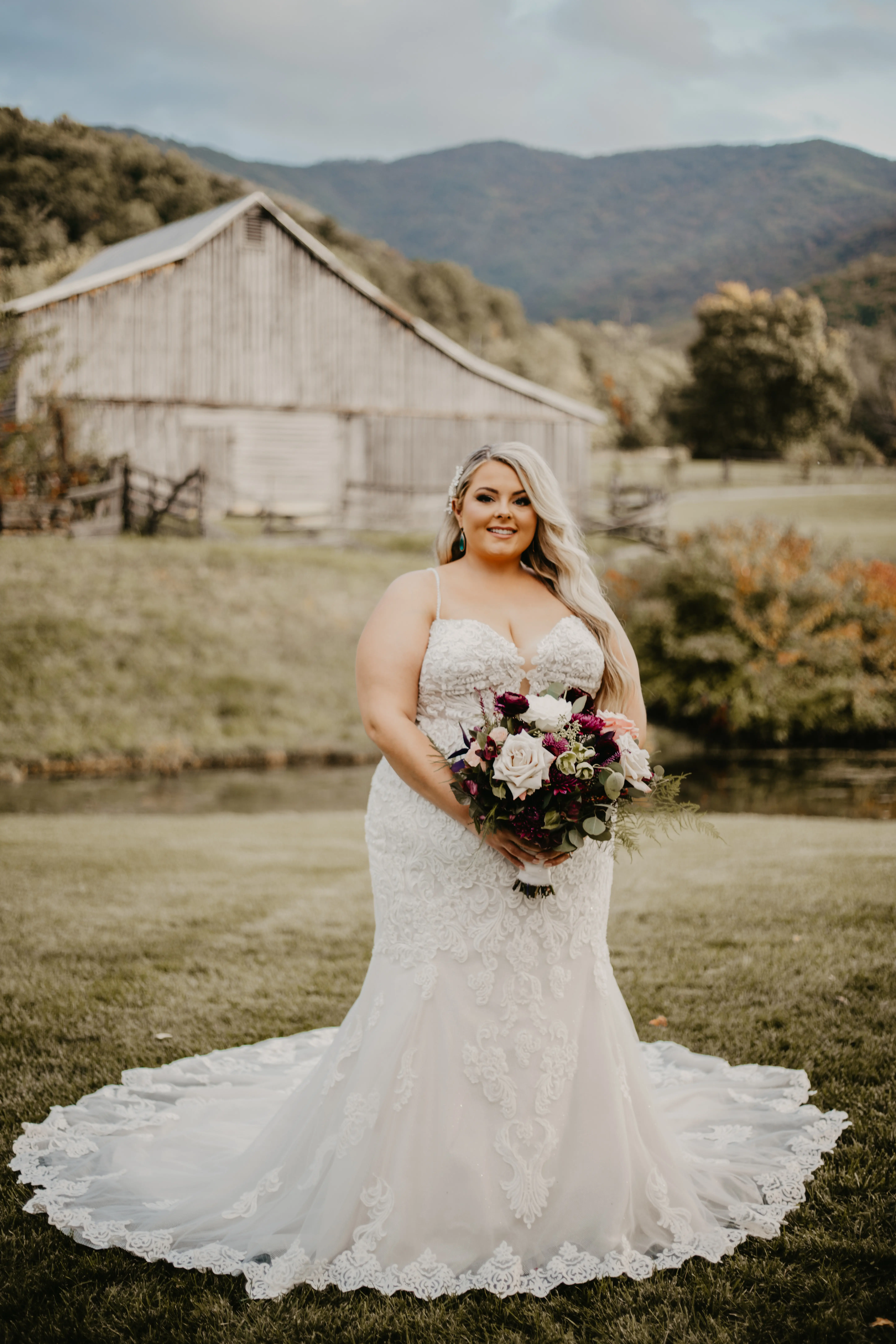Bride wearing Fiona wedding gown by Maggie Sottero