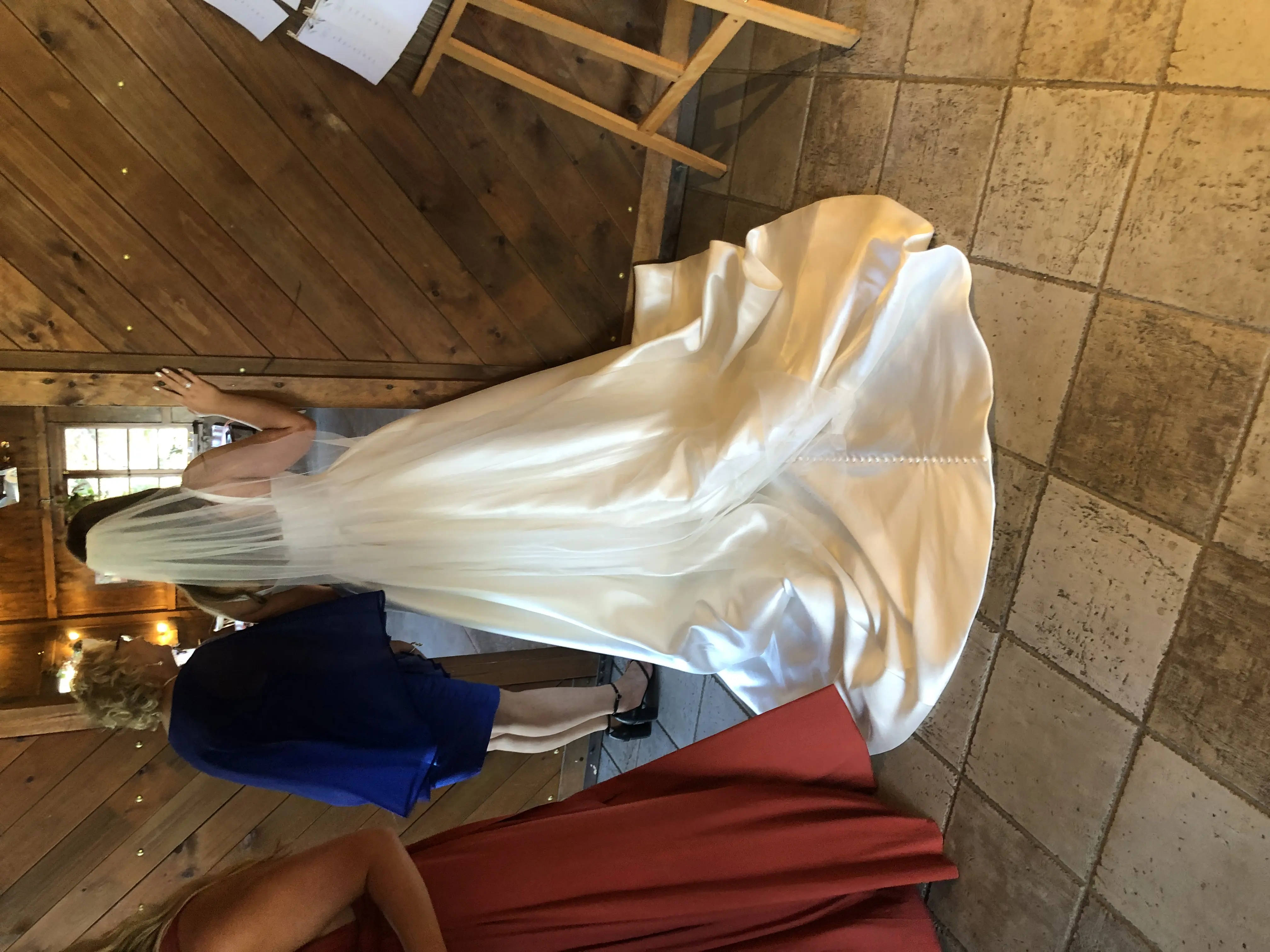 Bride in Mikado Scoop Neckline Ball Down Wedding Dress Selena by Maggie Sottero