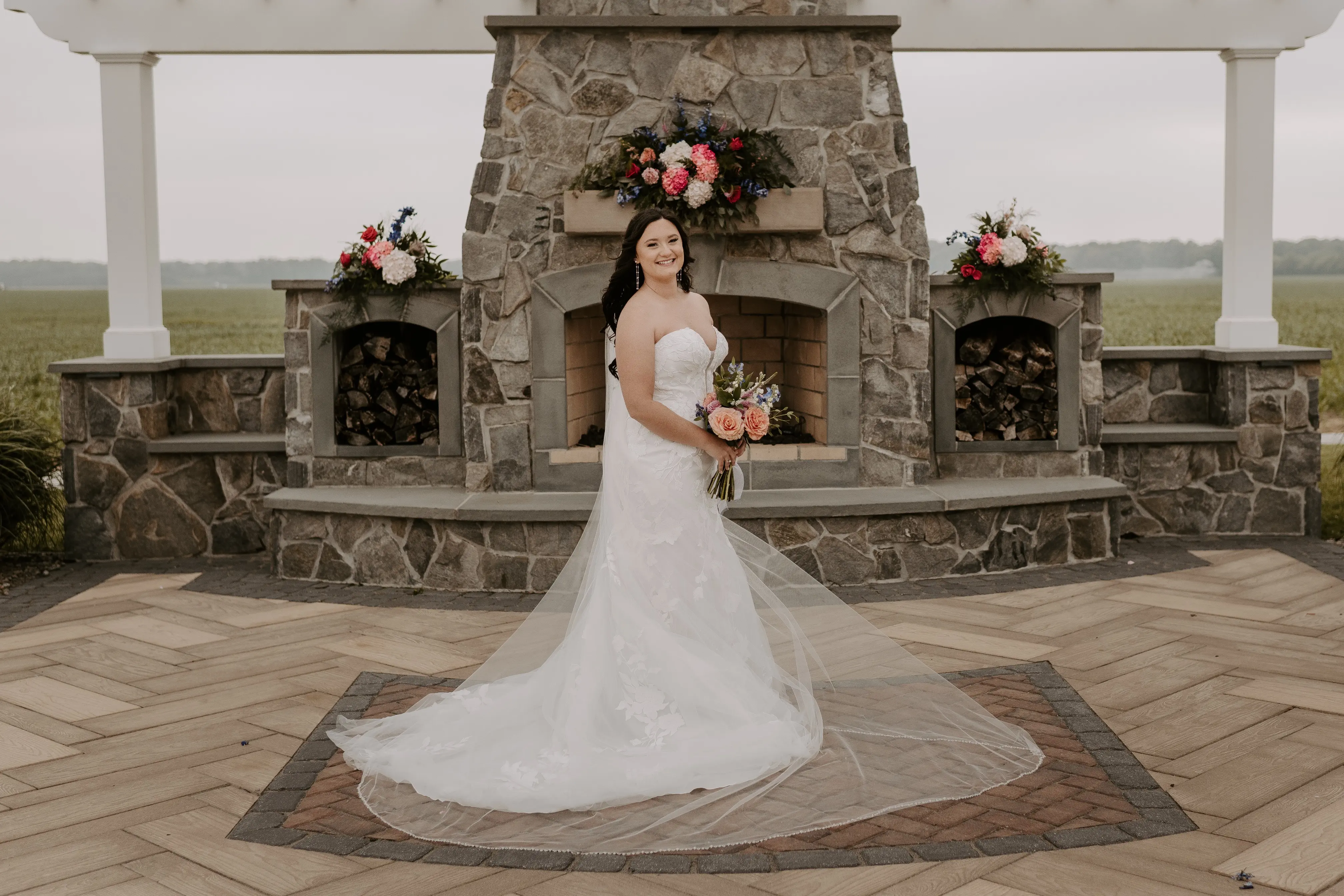 Bride In Floral Mermaid Hattie Rebecca Ingram