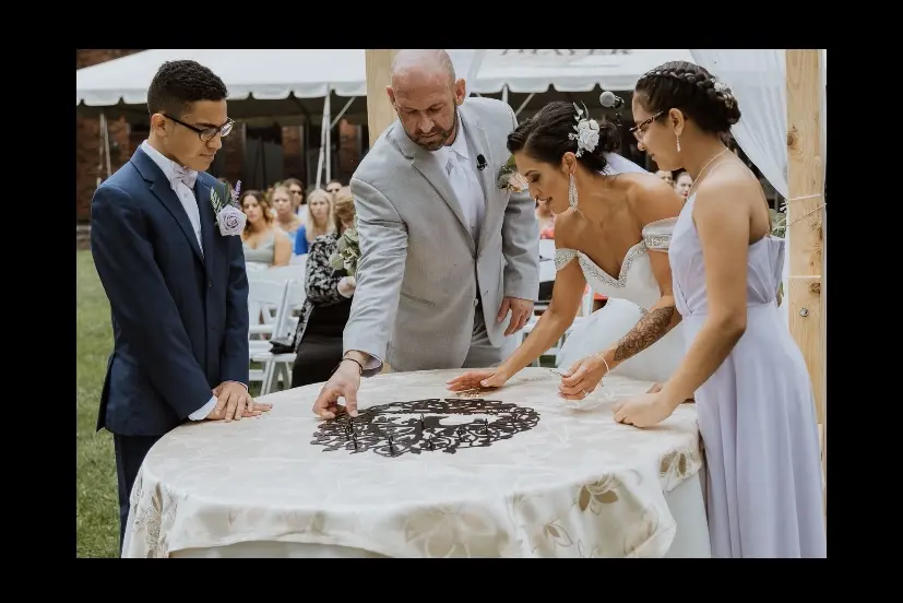 Groom With Bride Wearing Sparkle Tulle Ballgown Yasmin By Maggie Sottero