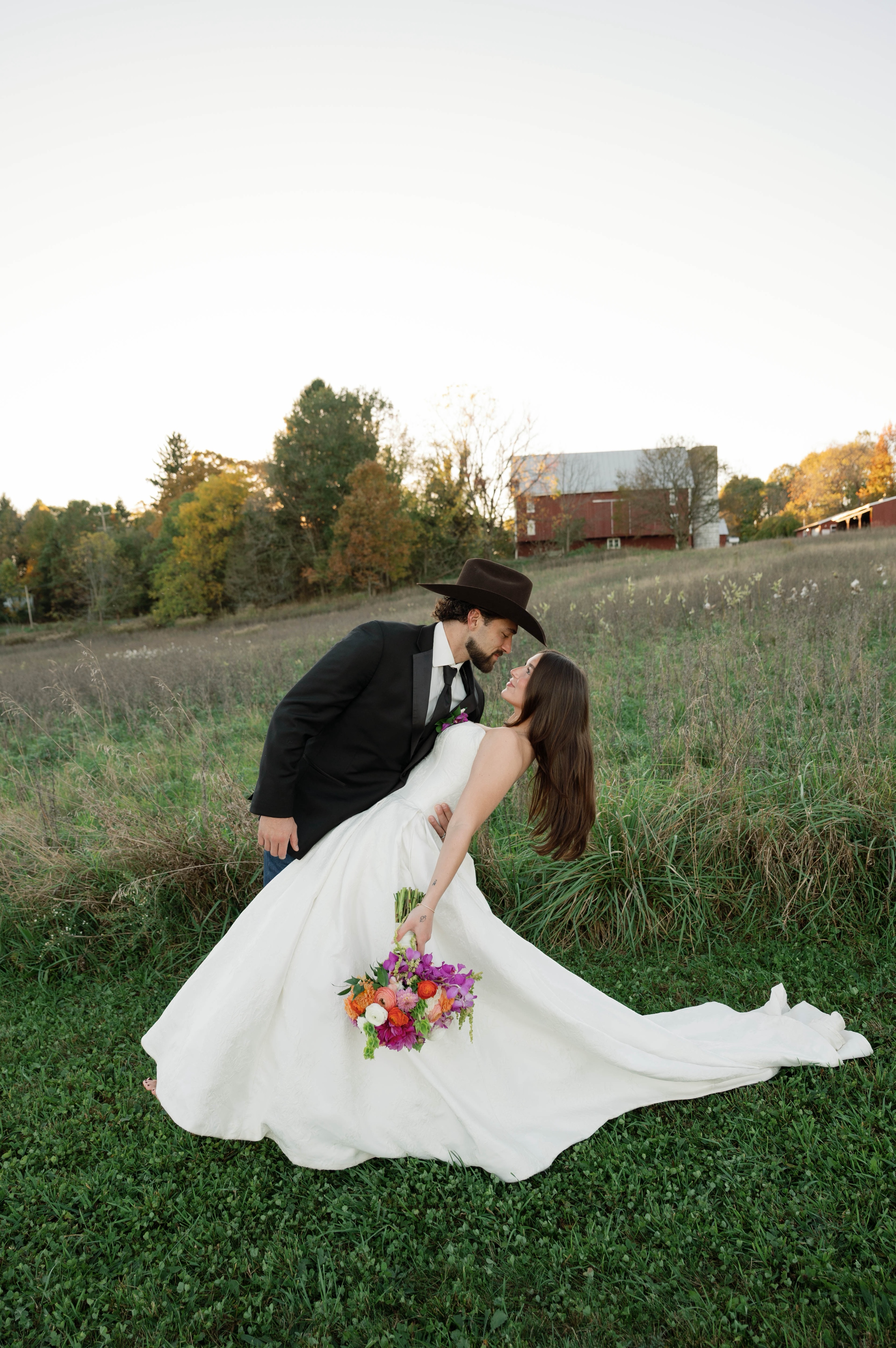 Bride Wearing Jacquard Ballgown Wedding Dress Called Fortune Marie By Maggie Sottero