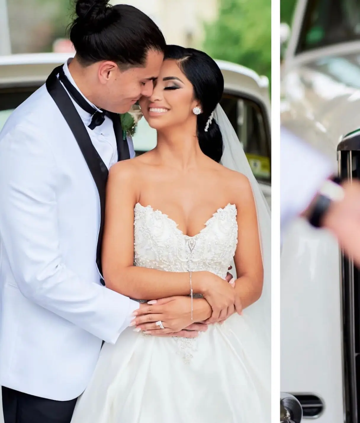 Groom With Bride Wearing Satin Ball Gown Kimora By Sottero And Midgley