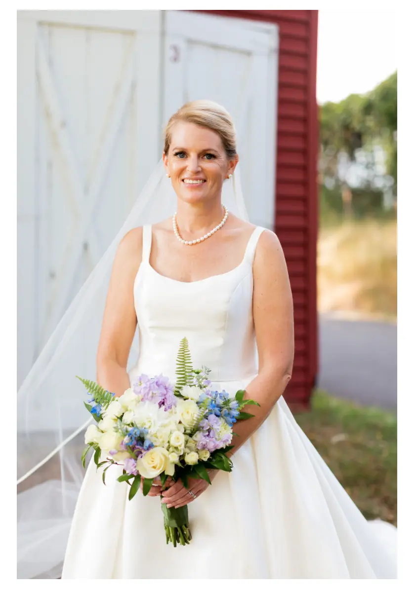 Bride Wearing Satin Ball Gown With Pockets Selena By Maggie Sottero