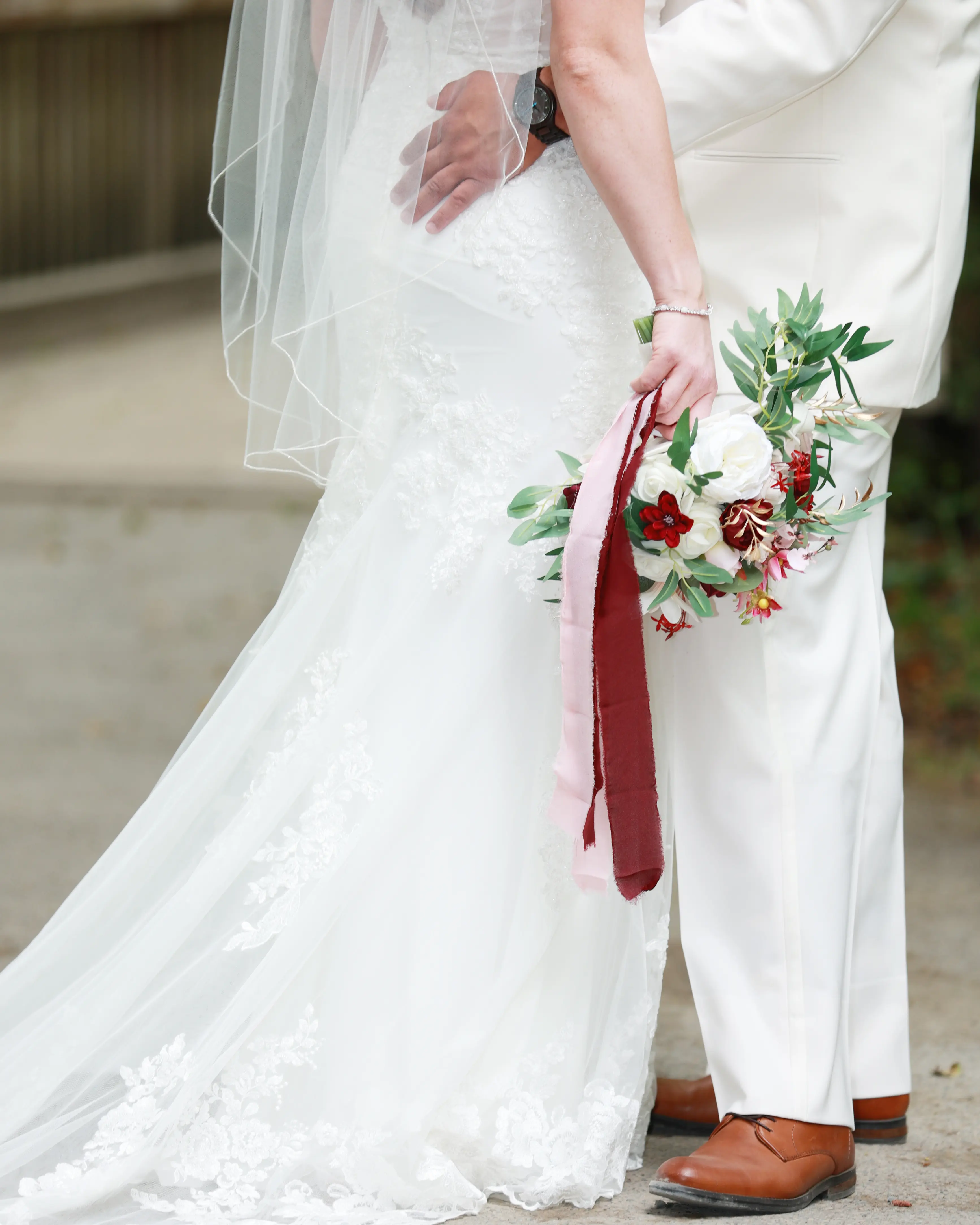 Details Of Bride In Lace Wedding Dress Called Fontaine By Maggie Sottero