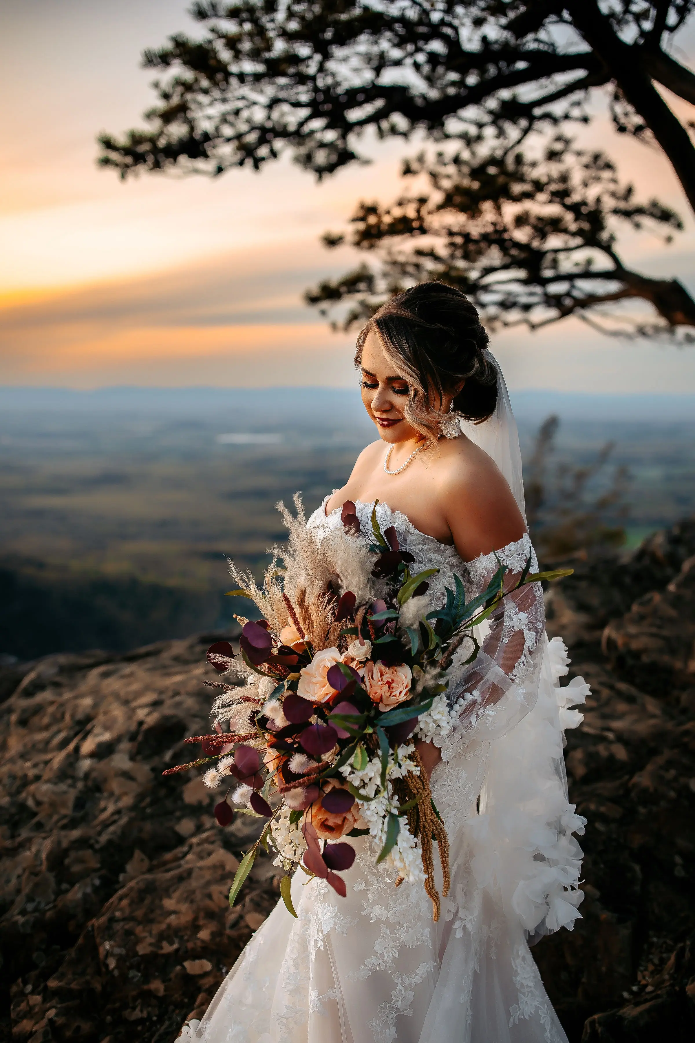 Bride Wearing 3-D Floral Fit-And-Flare Wedding Dress Called Ryker By Sottero And Midgley
