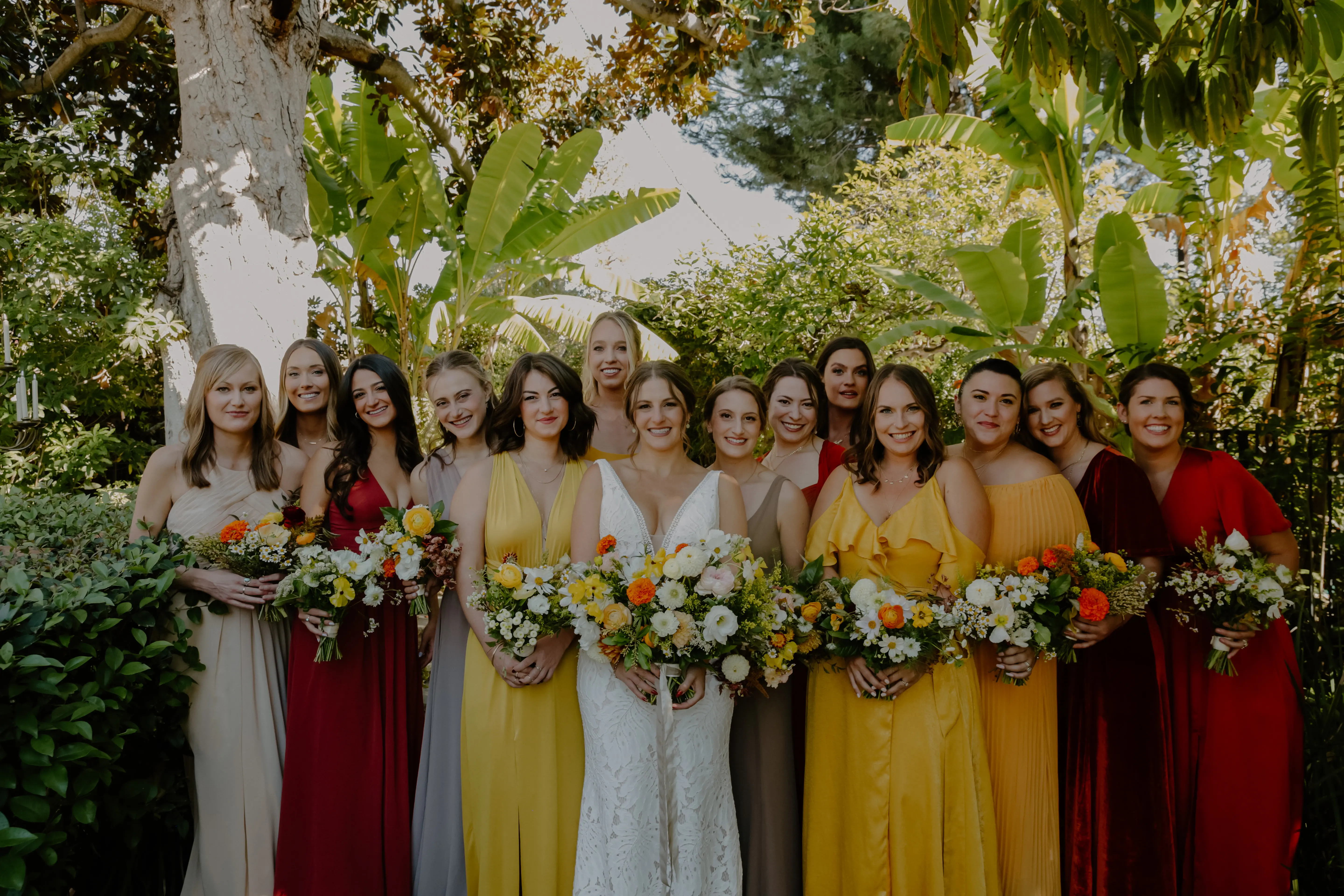Bride wearing sexy boho lace wedding dress.
