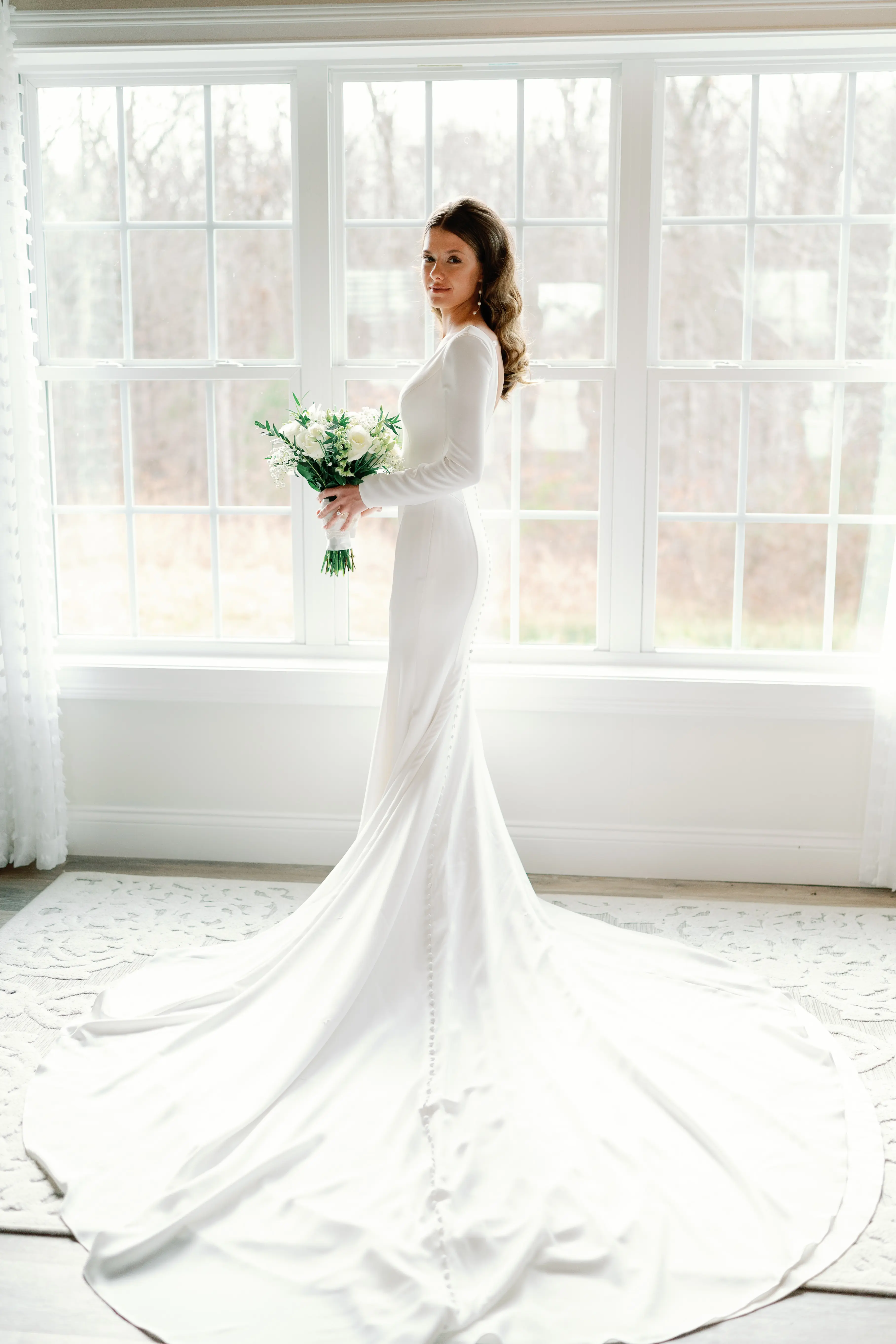 Bride wearing Fernanda wedding dress by Maggie Sottero