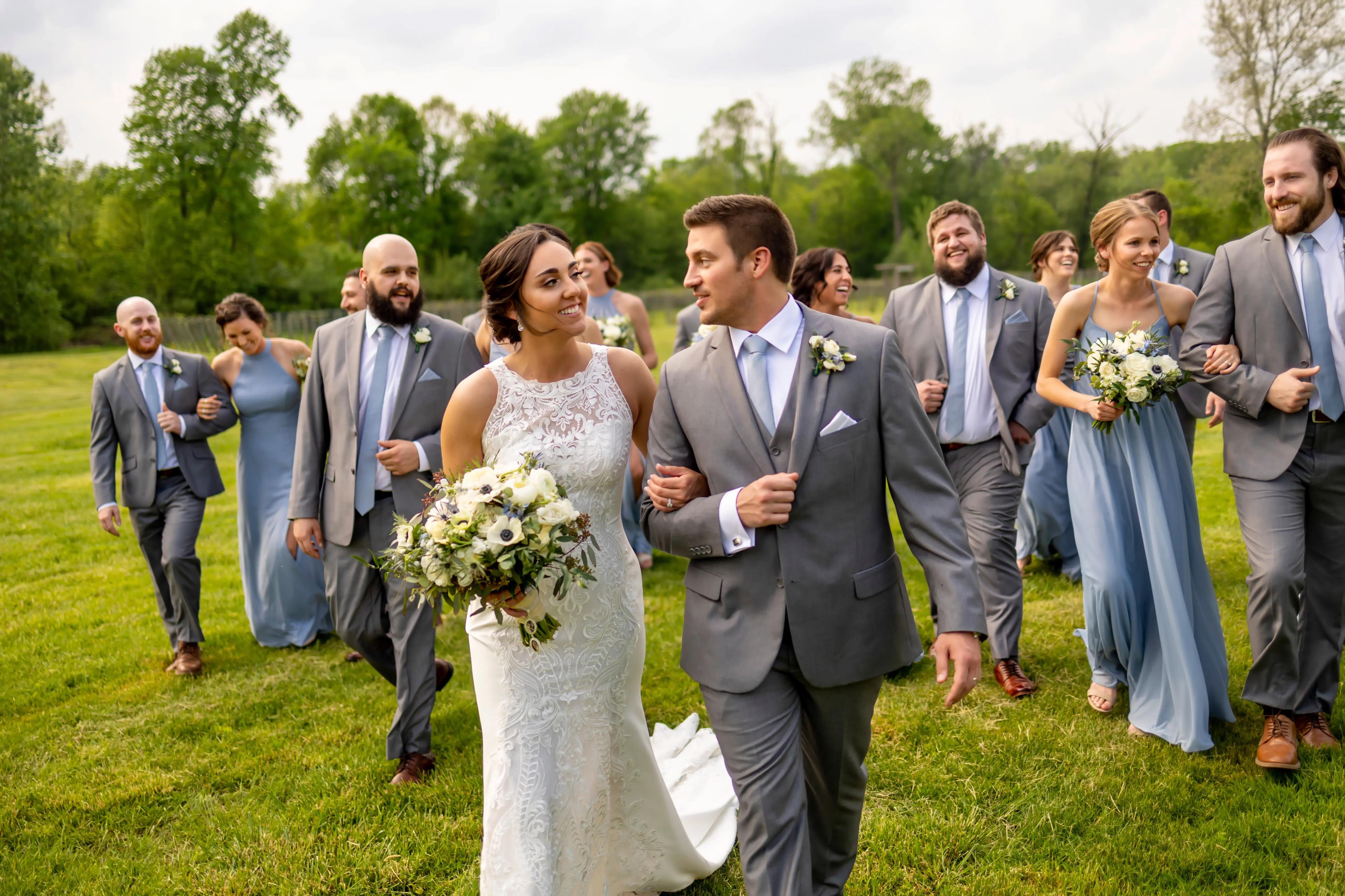 Groom With Bride Wearing Lace Halter Wedding Dress Kevyn By Sottero And Midgley