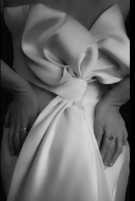 Bride Wearing Classic Simple Wedding Dress Called Mitchell By Maggie Sottero