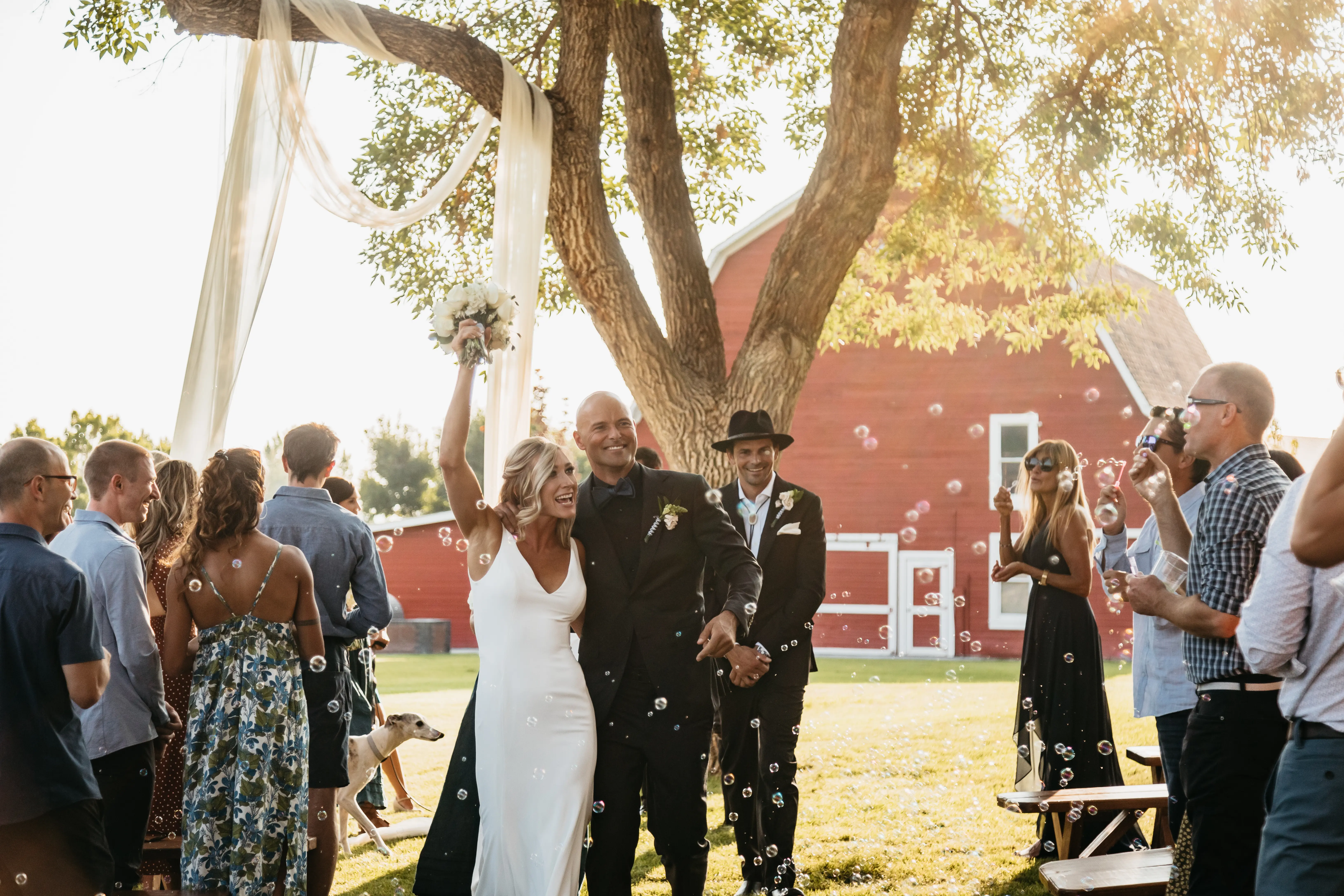 Real Bride in Crepe Fit-and-Flare Wedding Dress with Deep V-Neckline called Fernanda by Maggie Sottero